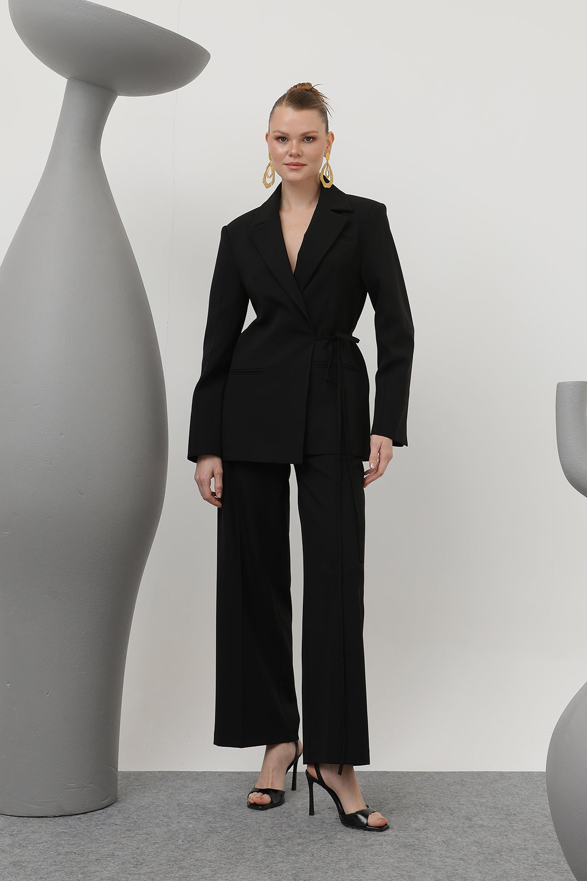 Kadın Biye Bağlamalı Blazer Ceket - 32173CKT