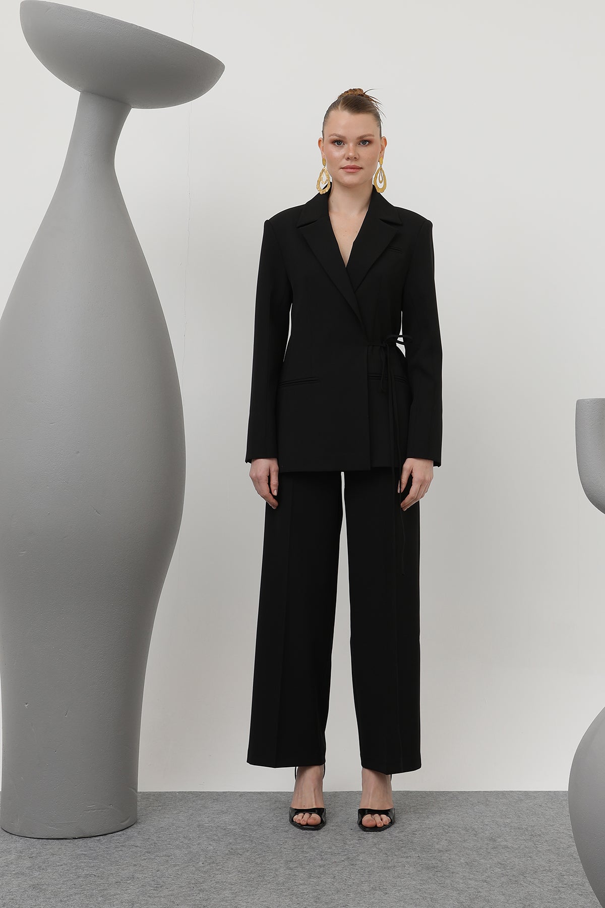 Kadın Biye Bağlamalı Blazer Ceket - 32173CKT