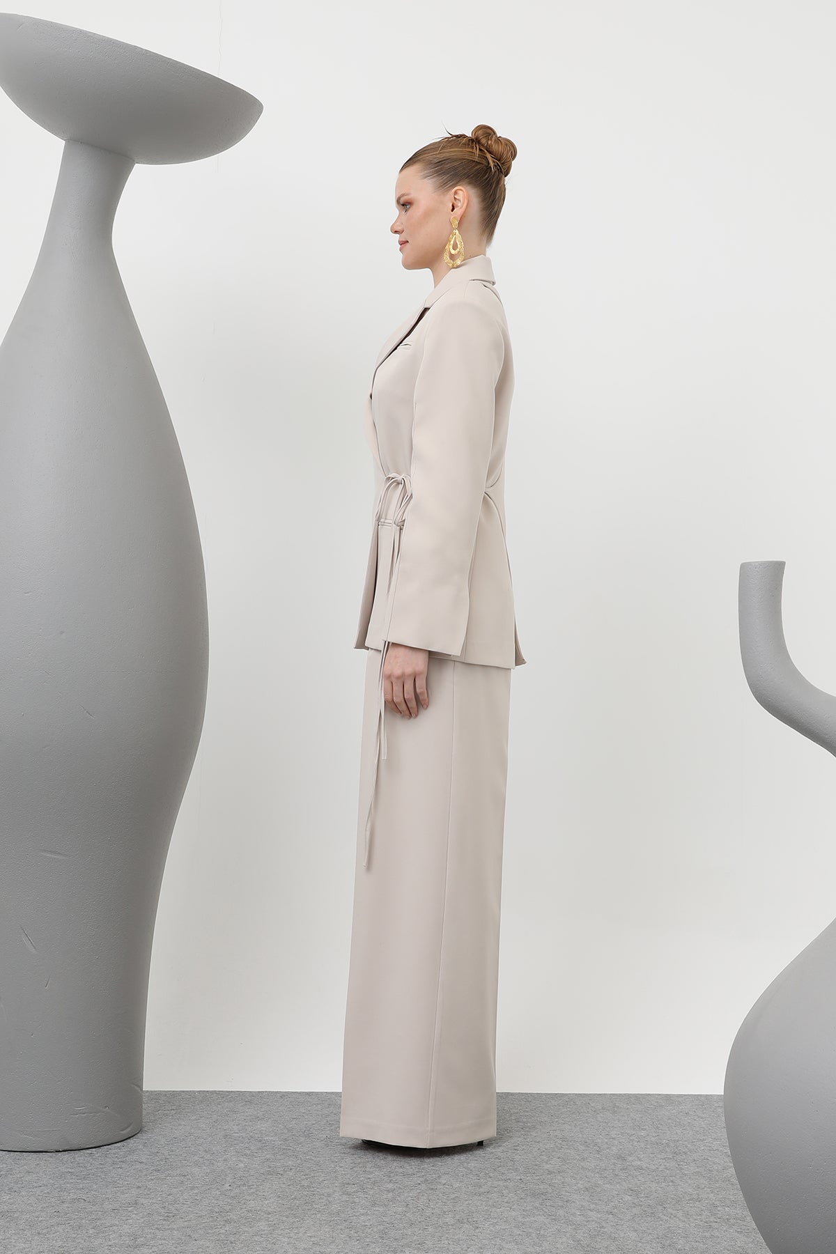 Kadın Biye Bağlamalı Blazer Ceket - 32173CKT