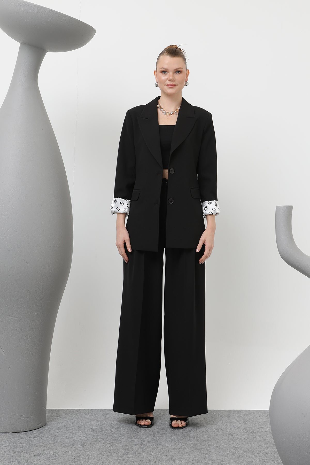 Kadın Desenli Astar Detaylı Pantolon - 32186PNT