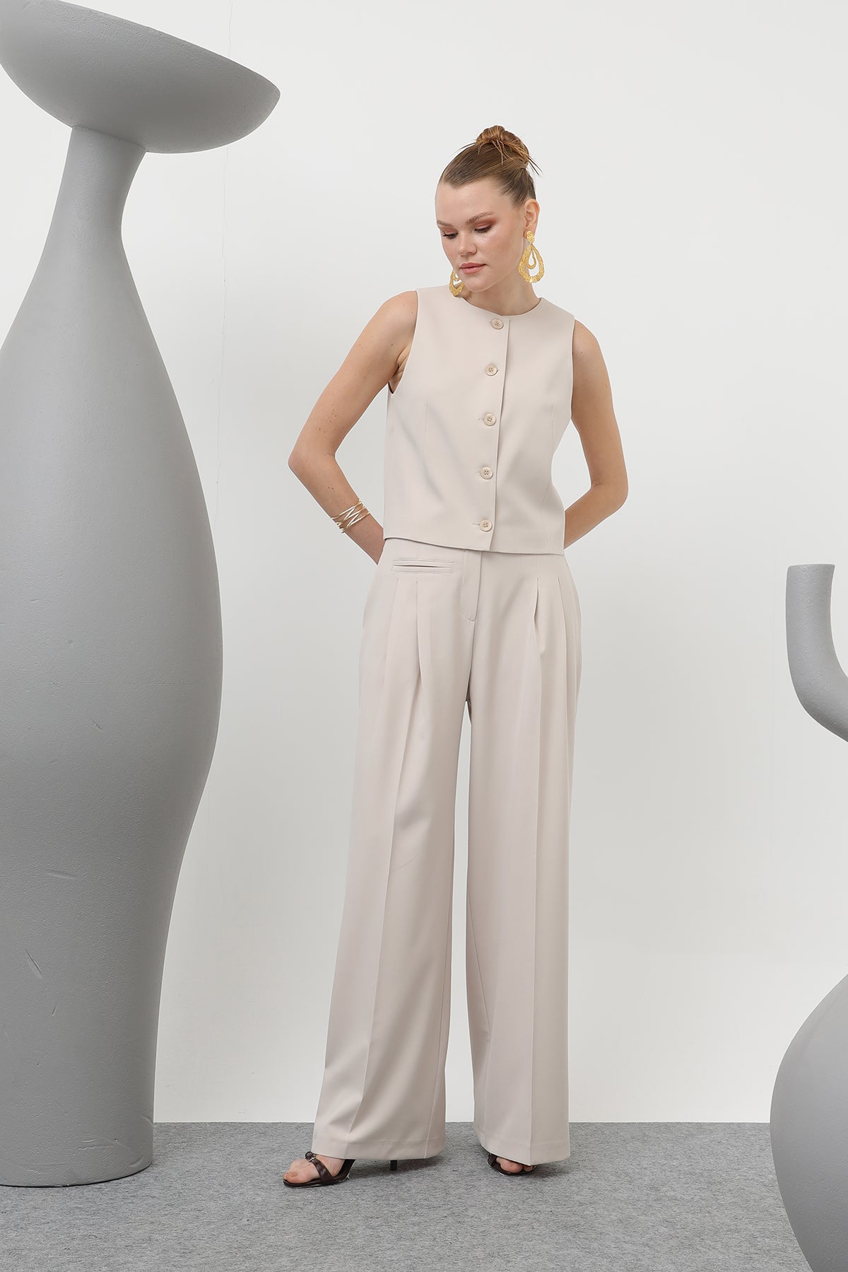 Kadın Desenli Astar Detaylı Pantolon - 32186PNT