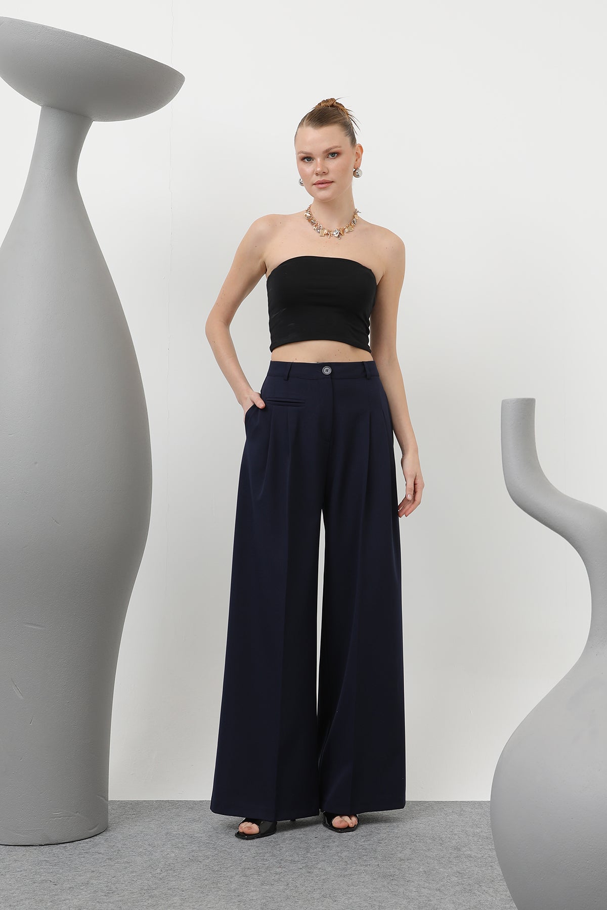 Kadın Desenli Astar Detaylı Pantolon - 32186PNT