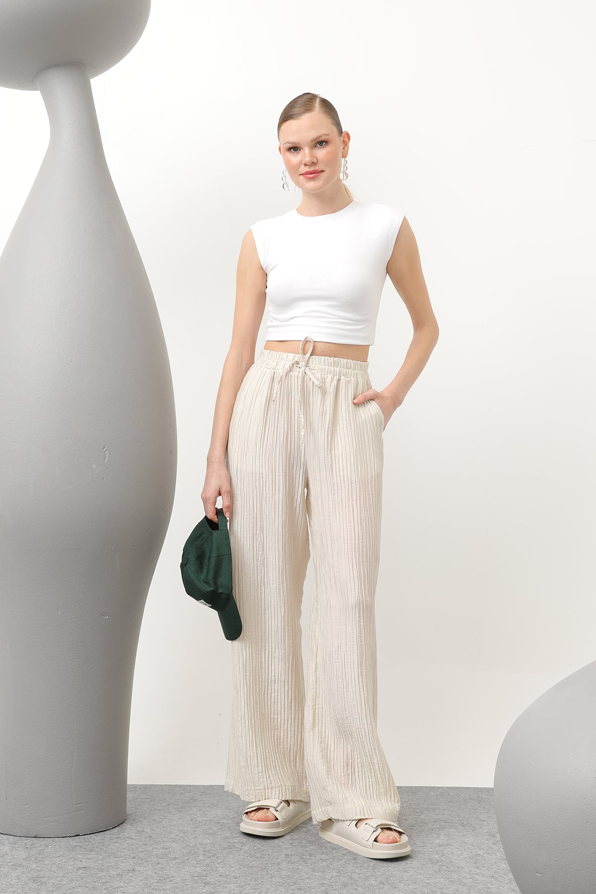 Kadın Basic Lastikli Pantolon - 32213PNT