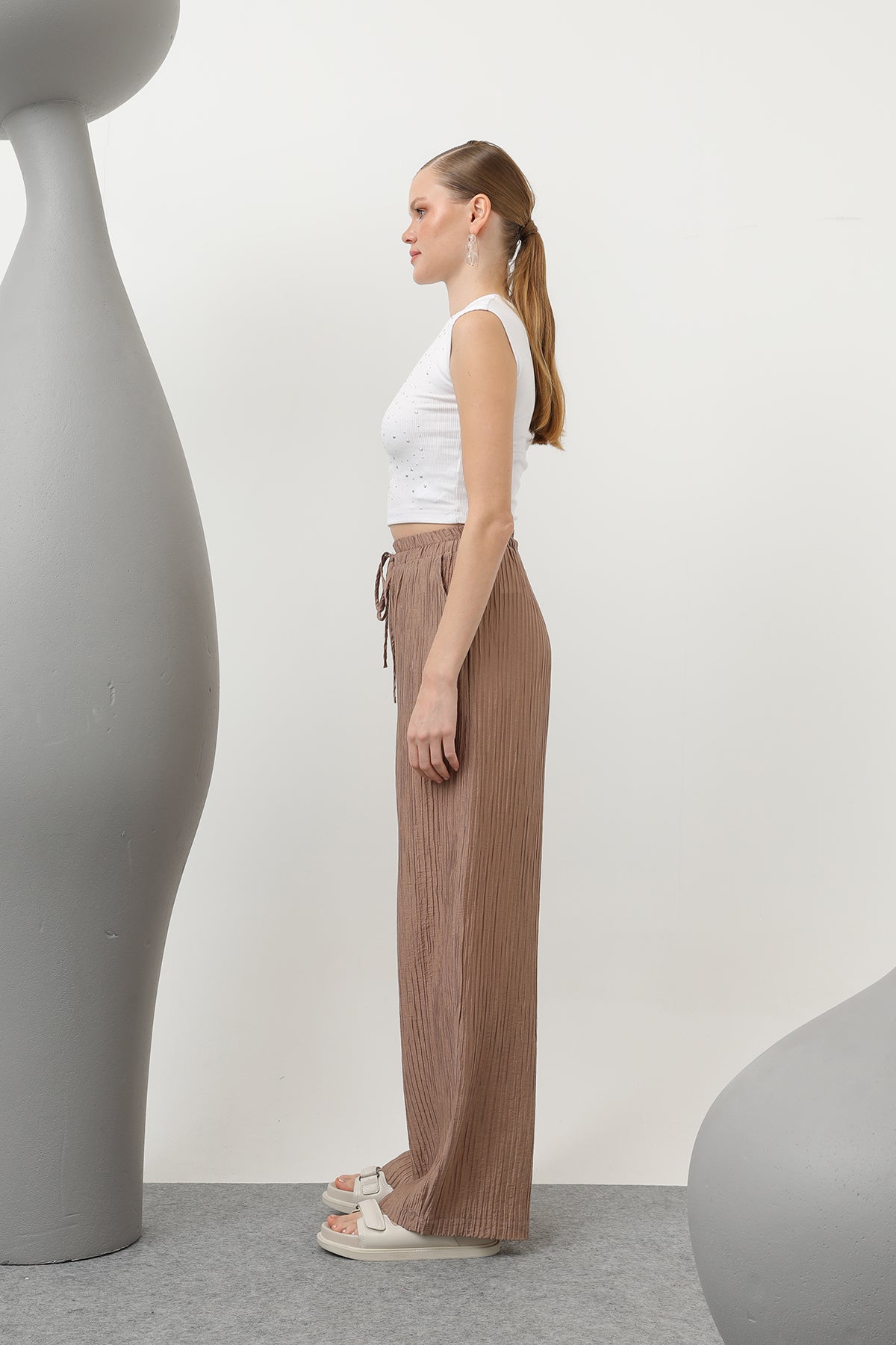 Kadın Basic Lastikli Pantolon - 32213PNT