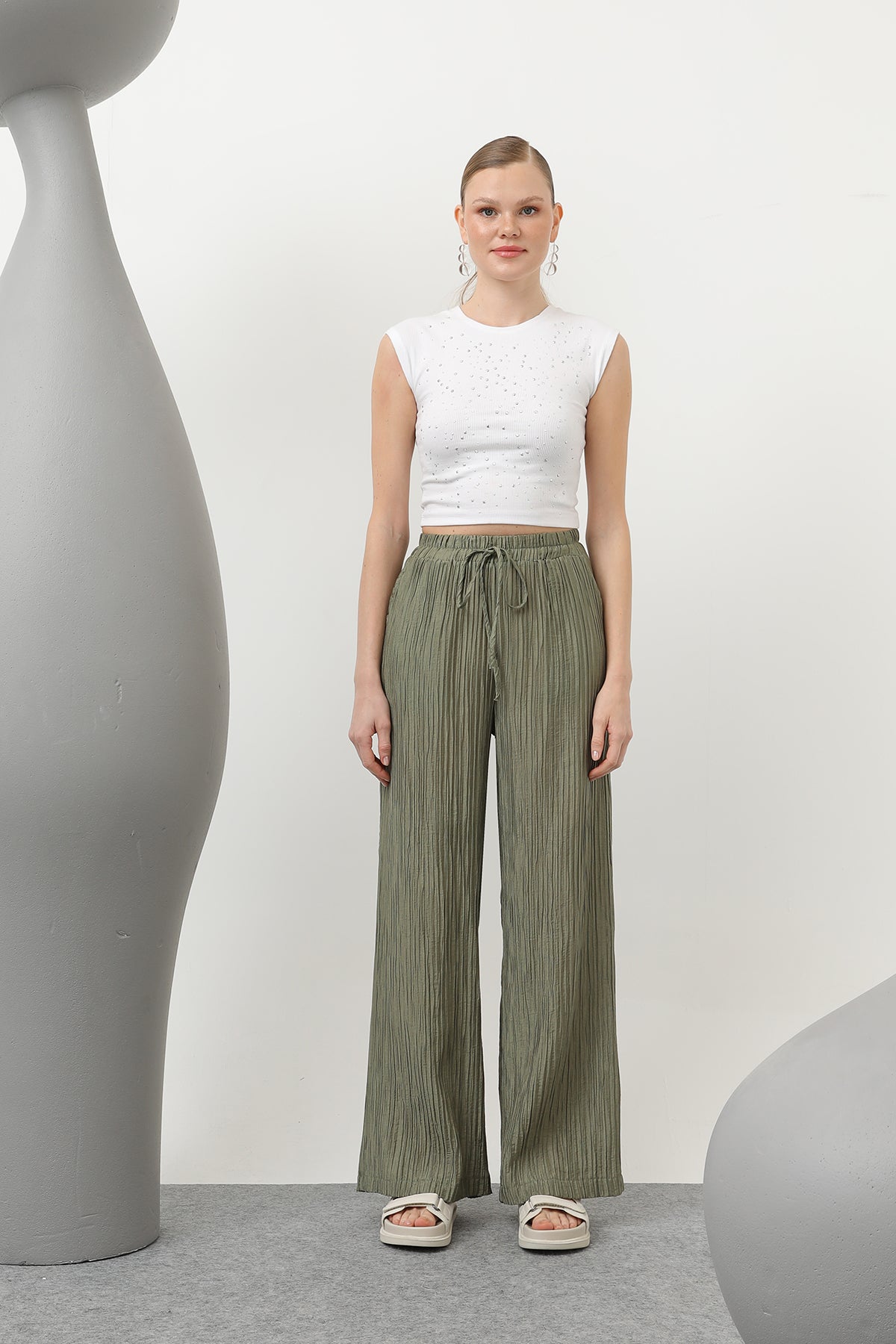 Kadın Basic Lastikli Pantolon - 32213PNT