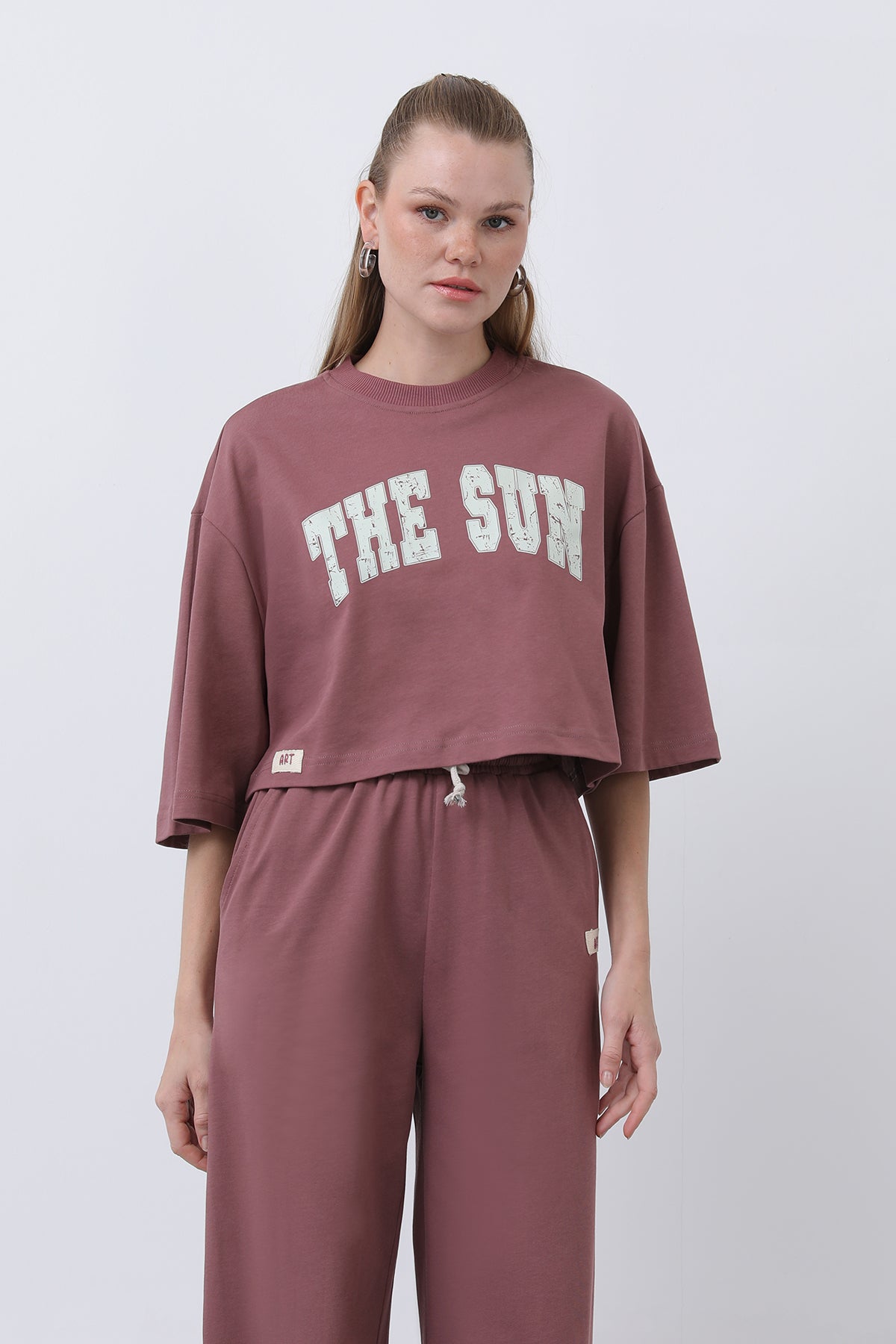 Kadın Önü Baskılı İkili Pantolonlu Takım - 32226TKS