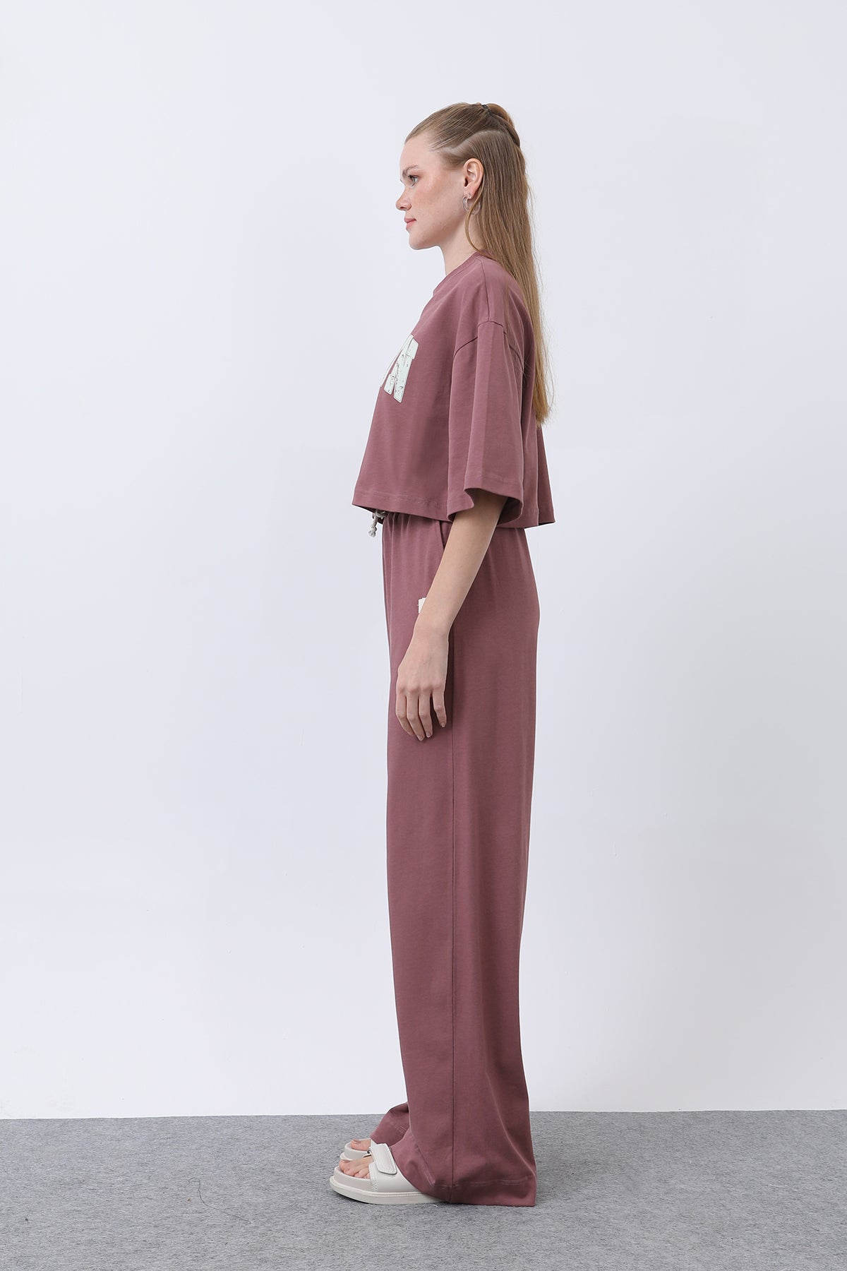 Kadın Önü Baskılı İkili Pantolonlu Takım - 32226TKS