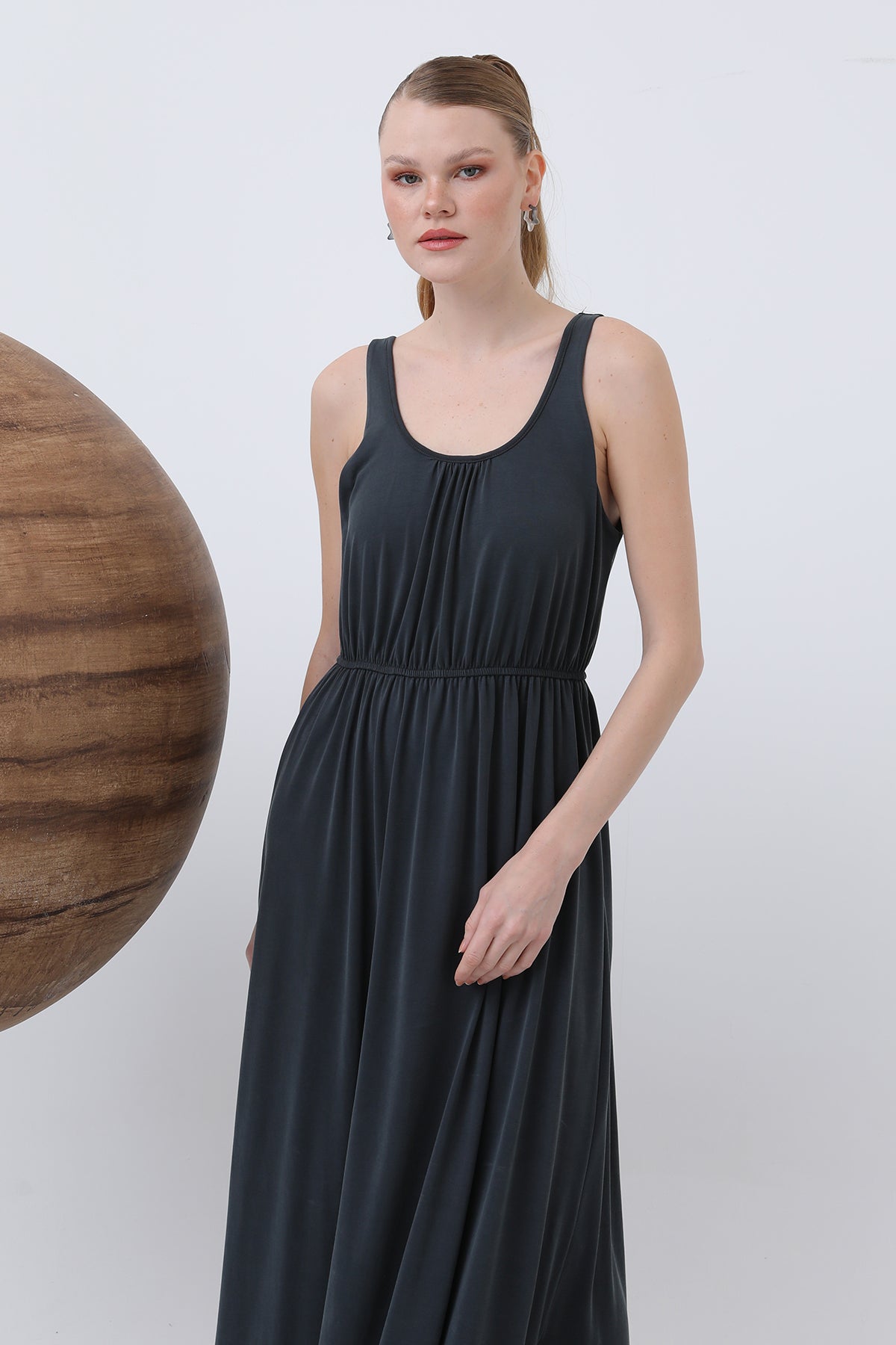 Kadın Basic Askılı Uzun Elbise - 32235ELB