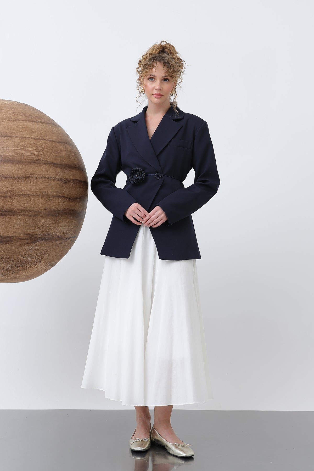 Kadın Önden Düğmeli Blazer Ceket -32245CKT