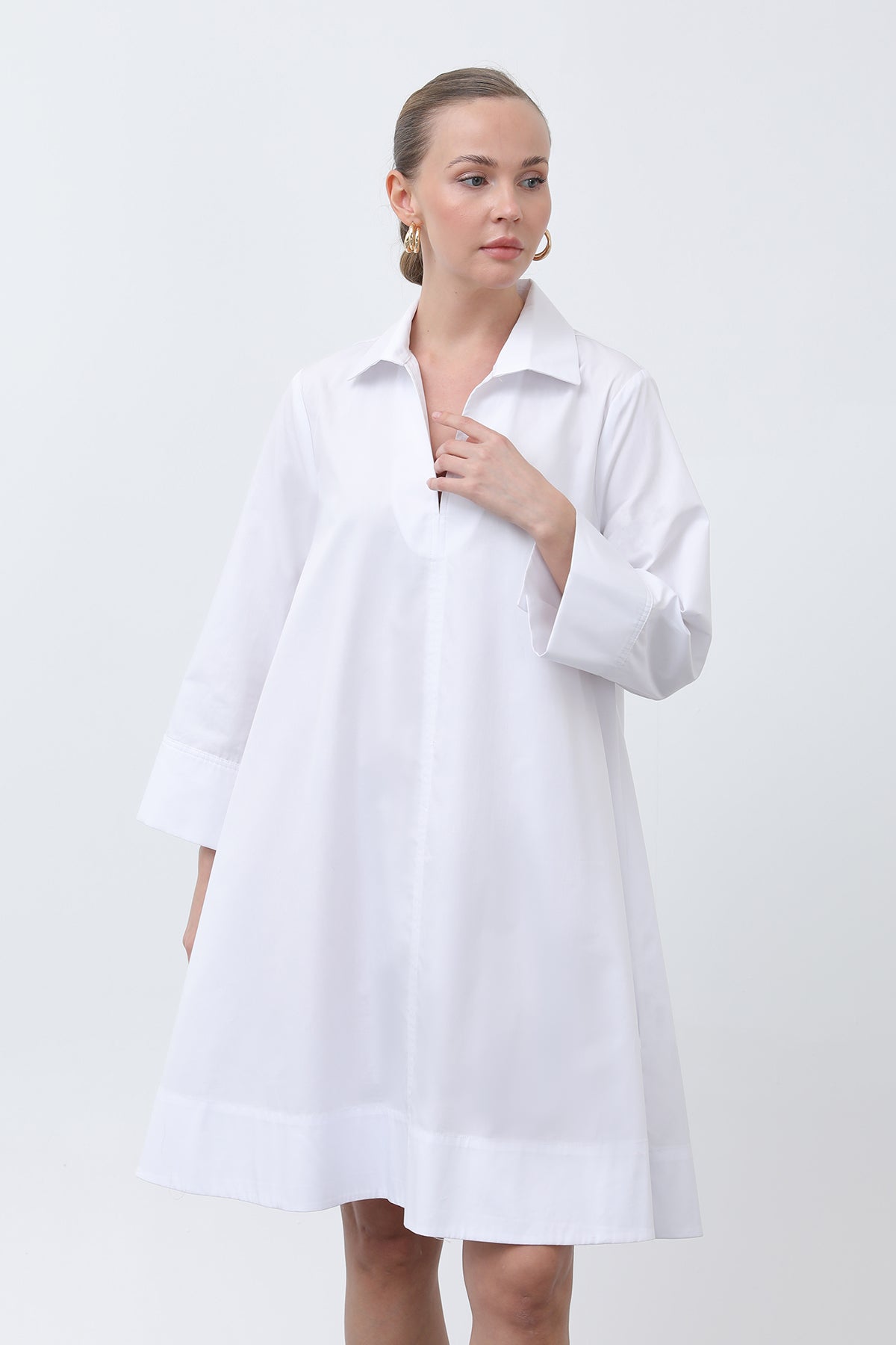 Kadın Poplin Mini Elbise -32274ELB