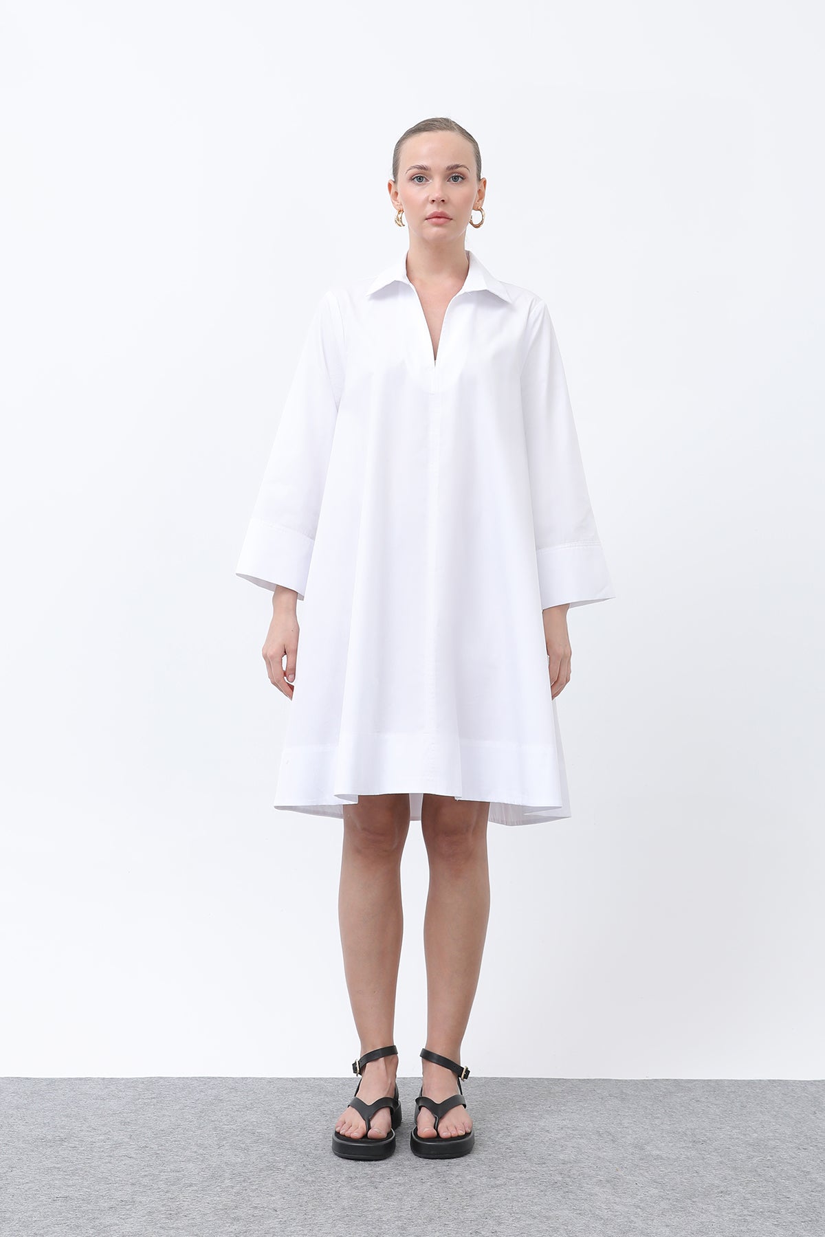 Kadın Poplin Mini Elbise -32274ELB