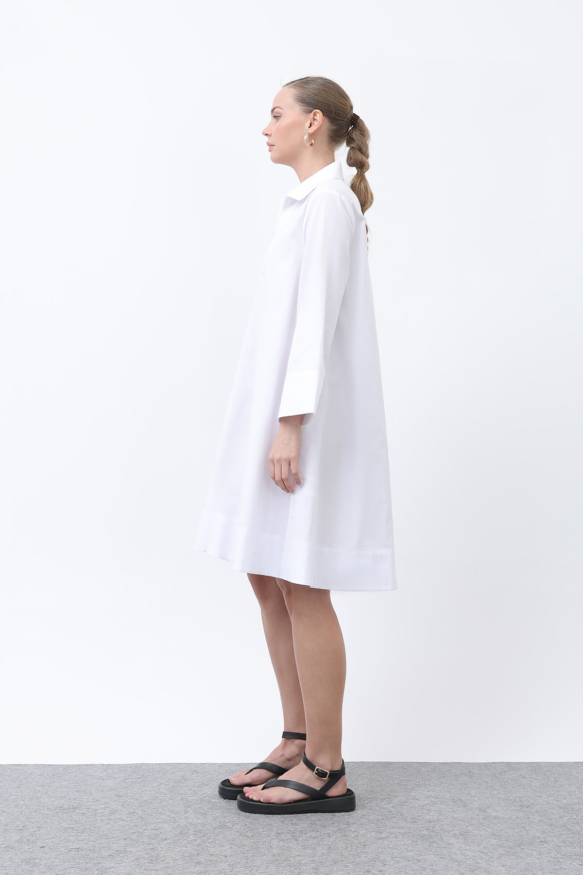 Kadın Poplin Mini Elbise -32274ELB