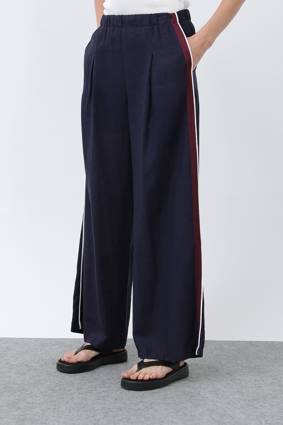 Kadın Yanları Grogrenli Belden Lastikli Pantolon -32302PNT