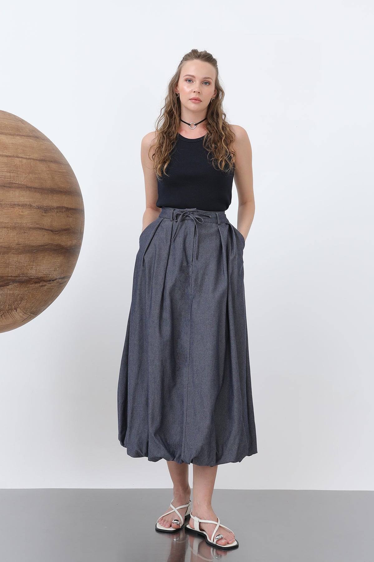 Kadın Denim Balon Etek - 32309ETK