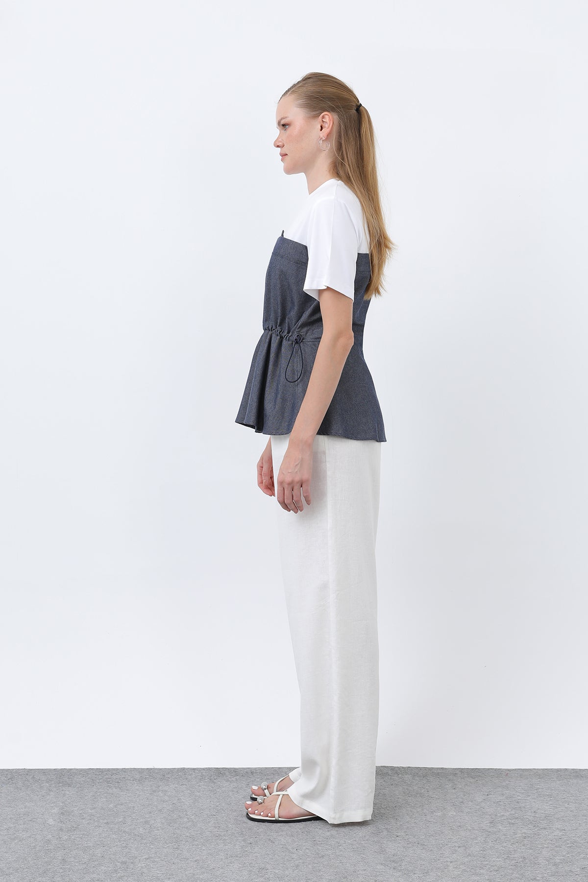 Kadın Denim Detaylı Bluz - 32318BLZ