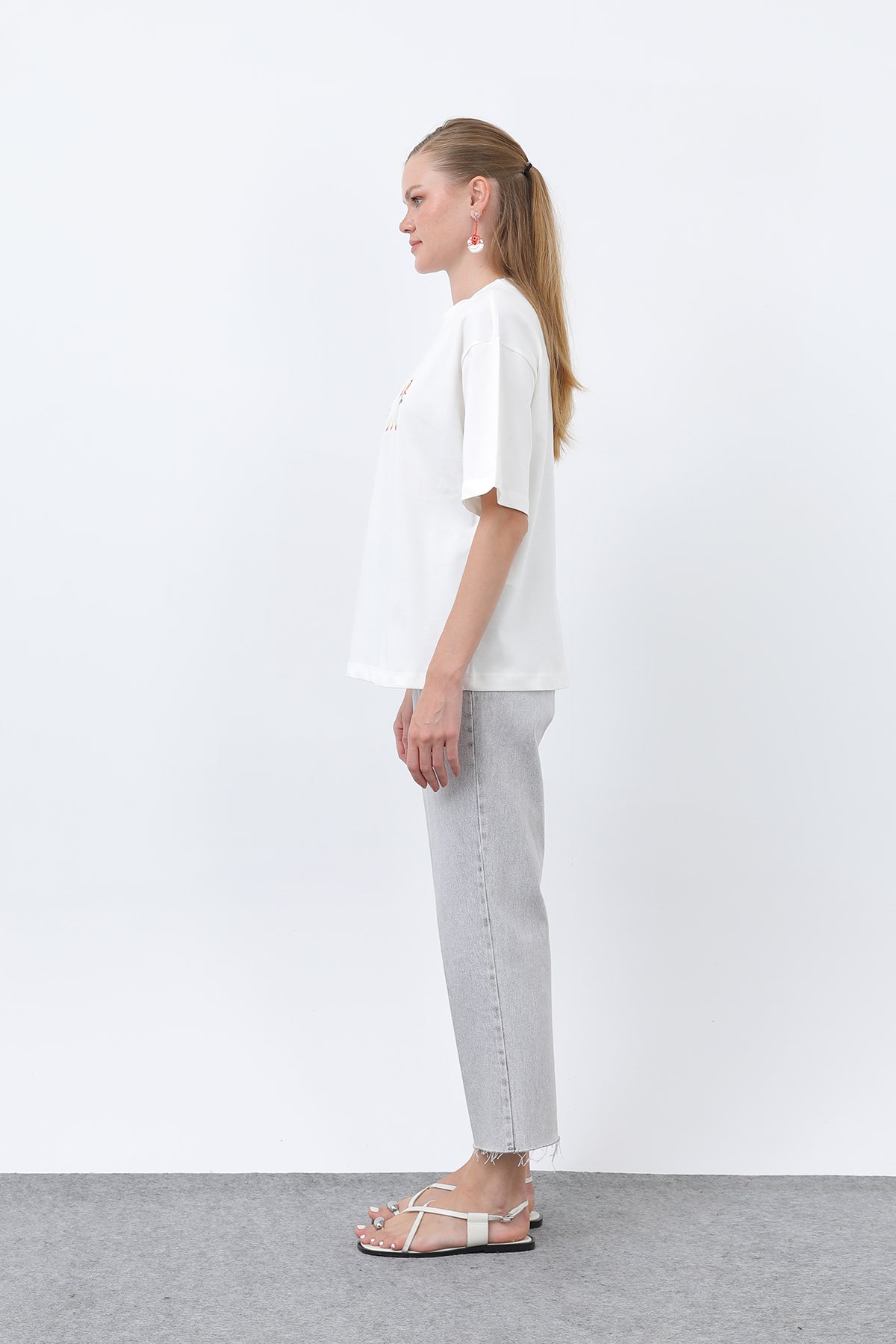 Kadın Ördek Desenli Tişört