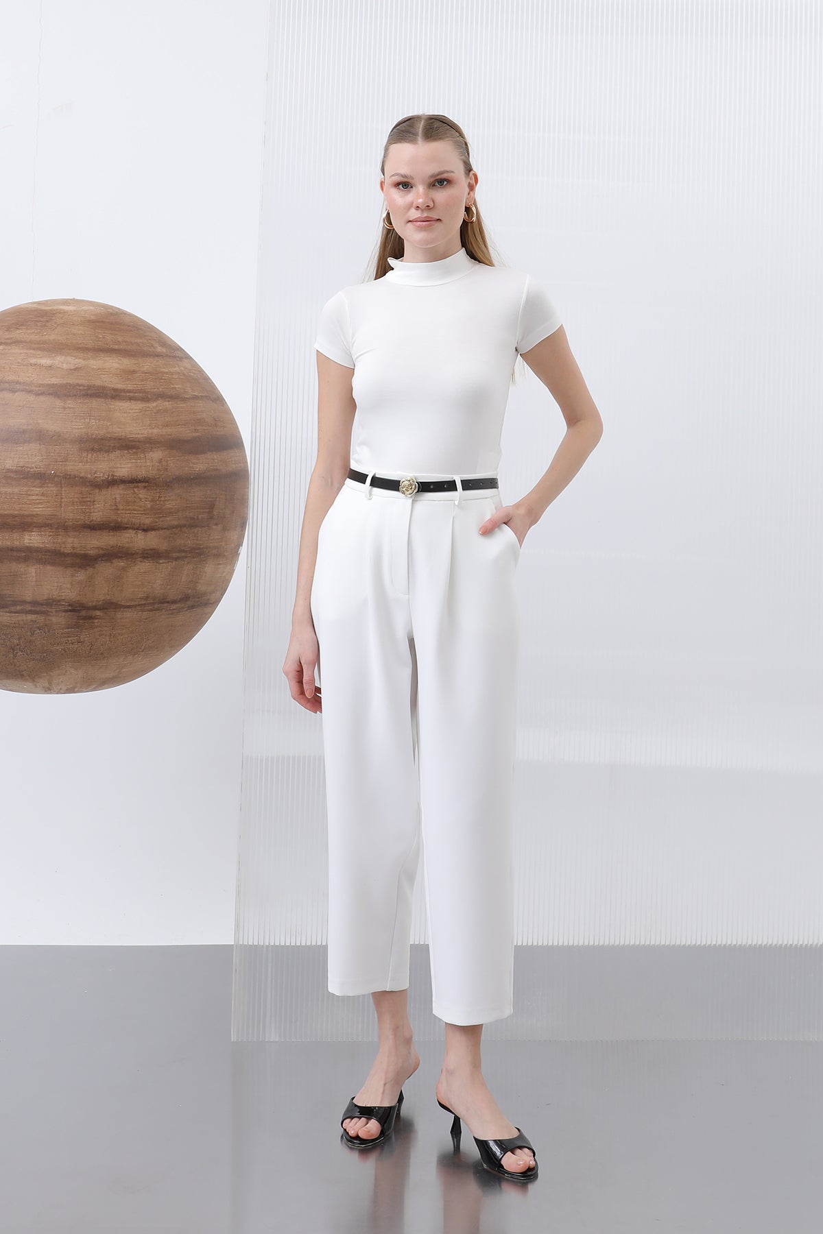 Kadın Kısa Kollu Boğazlı İçlik - 40004BLZ