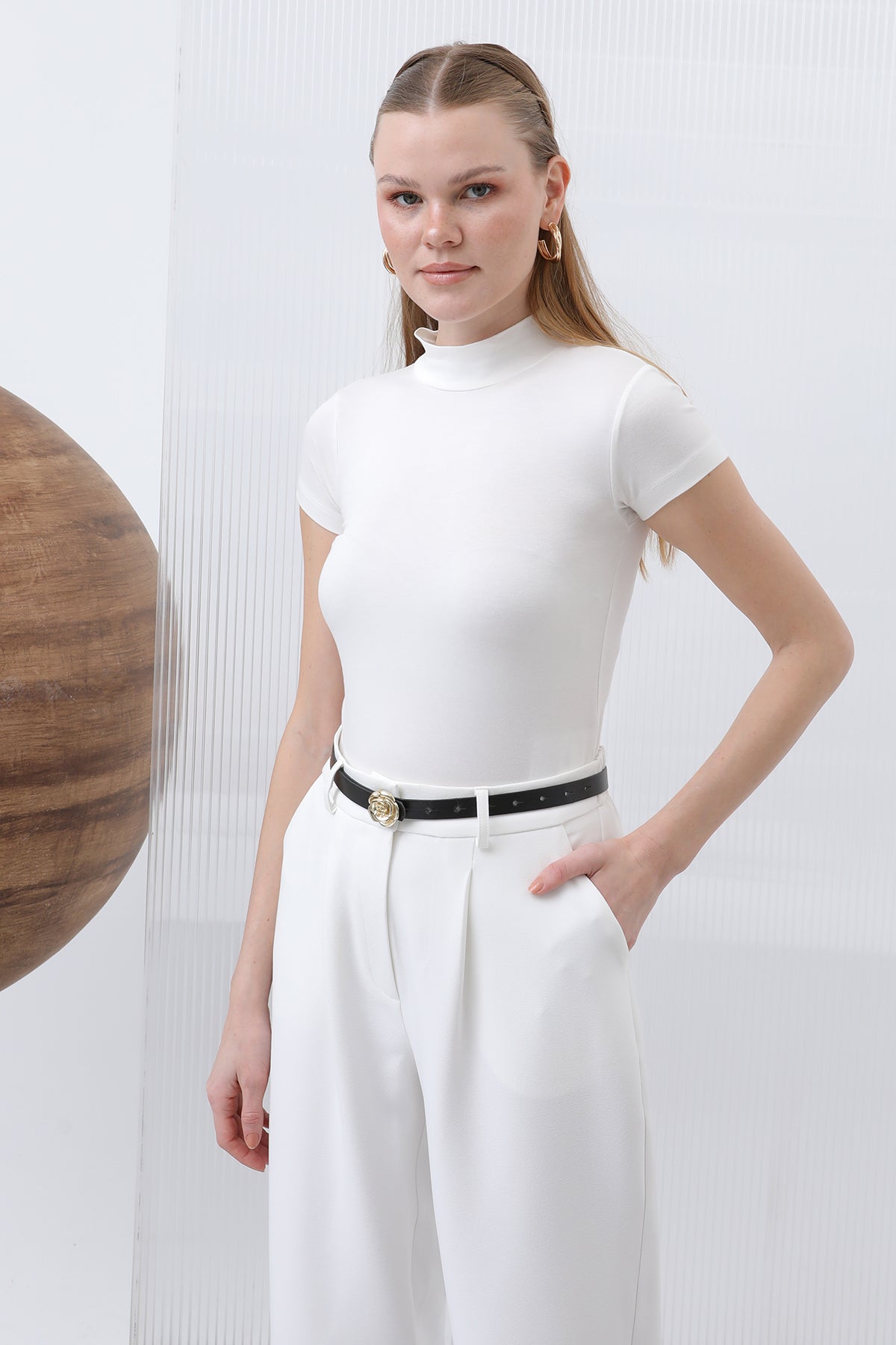 Kadın Kısa Kollu Boğazlı İçlik - 40004BLZ