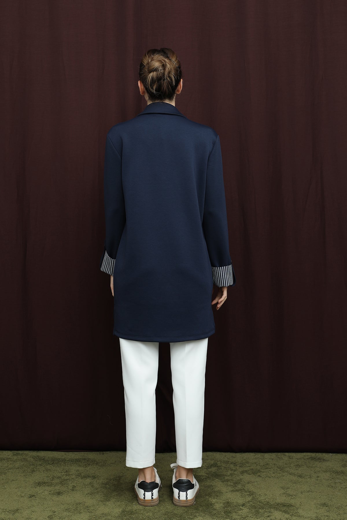 Kadın Basıc Pat ve Kol Detaylı Tunik - 10724TUN