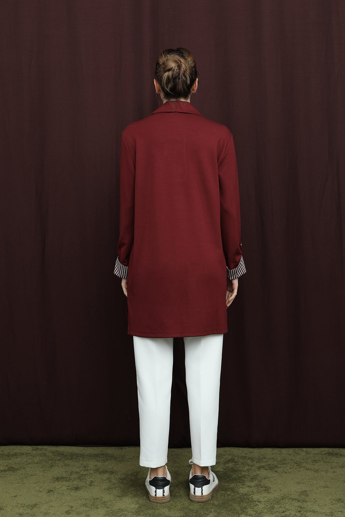 Kadın Basıc Pat ve Kol Detaylı Tunik - 10724TUN