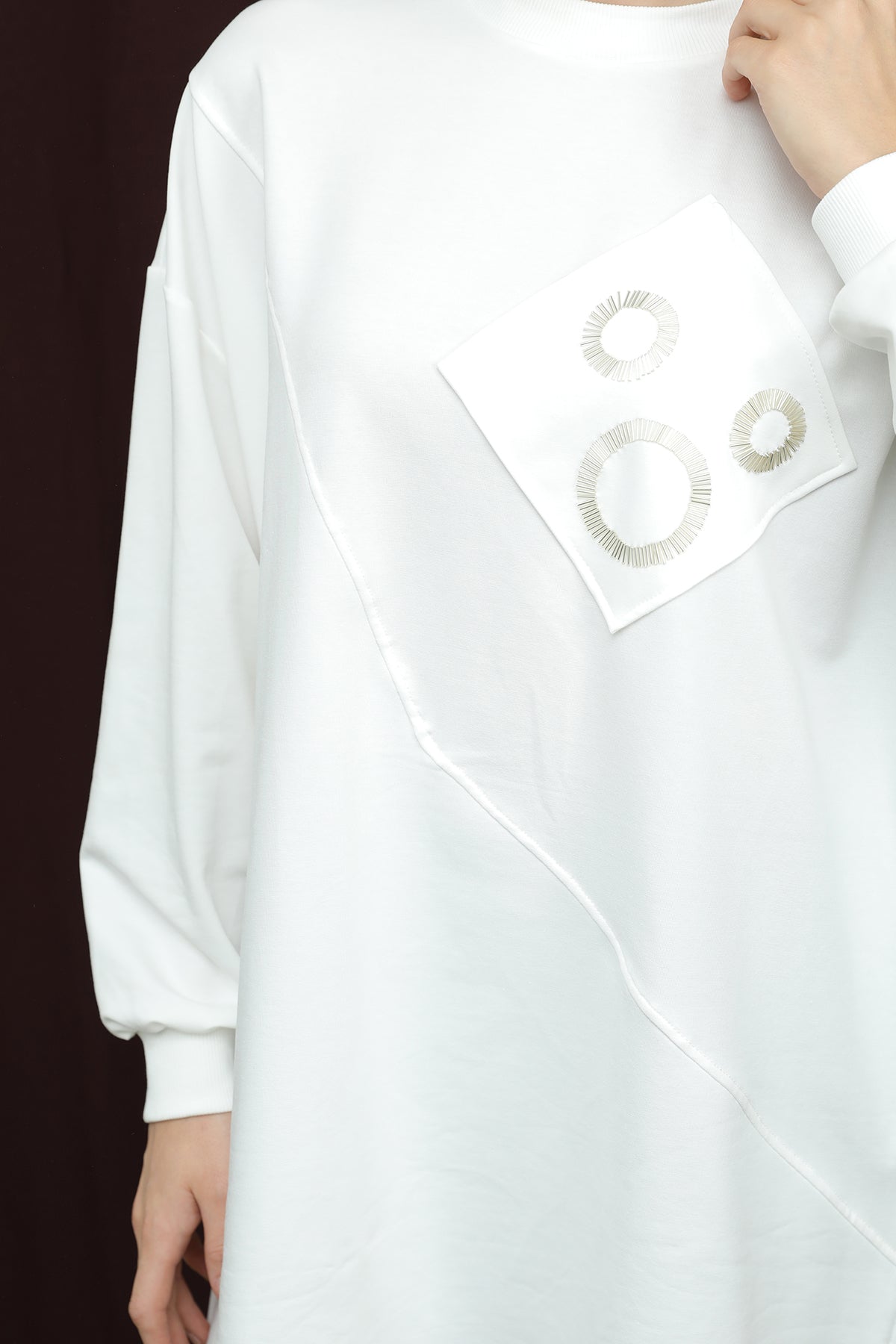 Kadın Aplikeli İşlemeli Tunik - 10727TUN