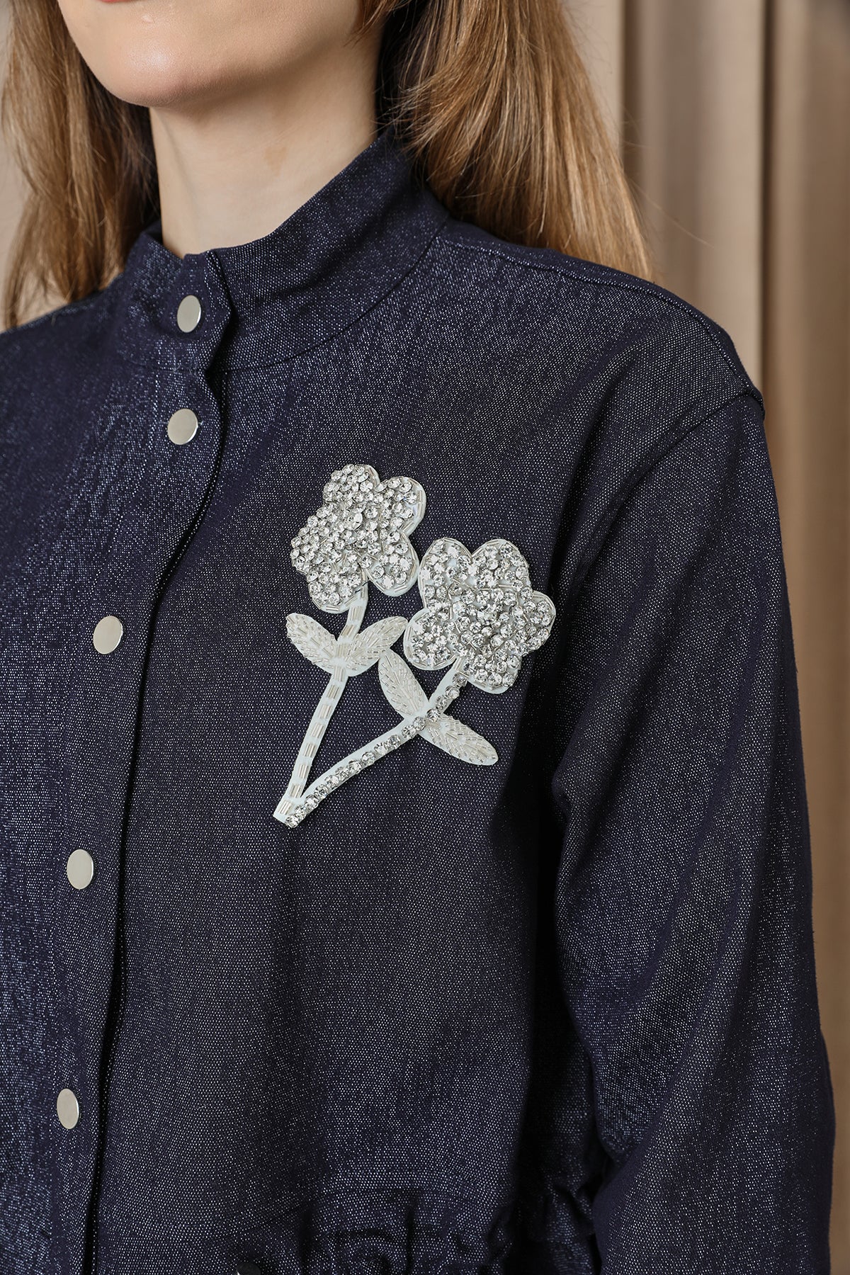 Kadın Beli Tünelli ve Aksesuarlı Denim Tunik - 10732TUN