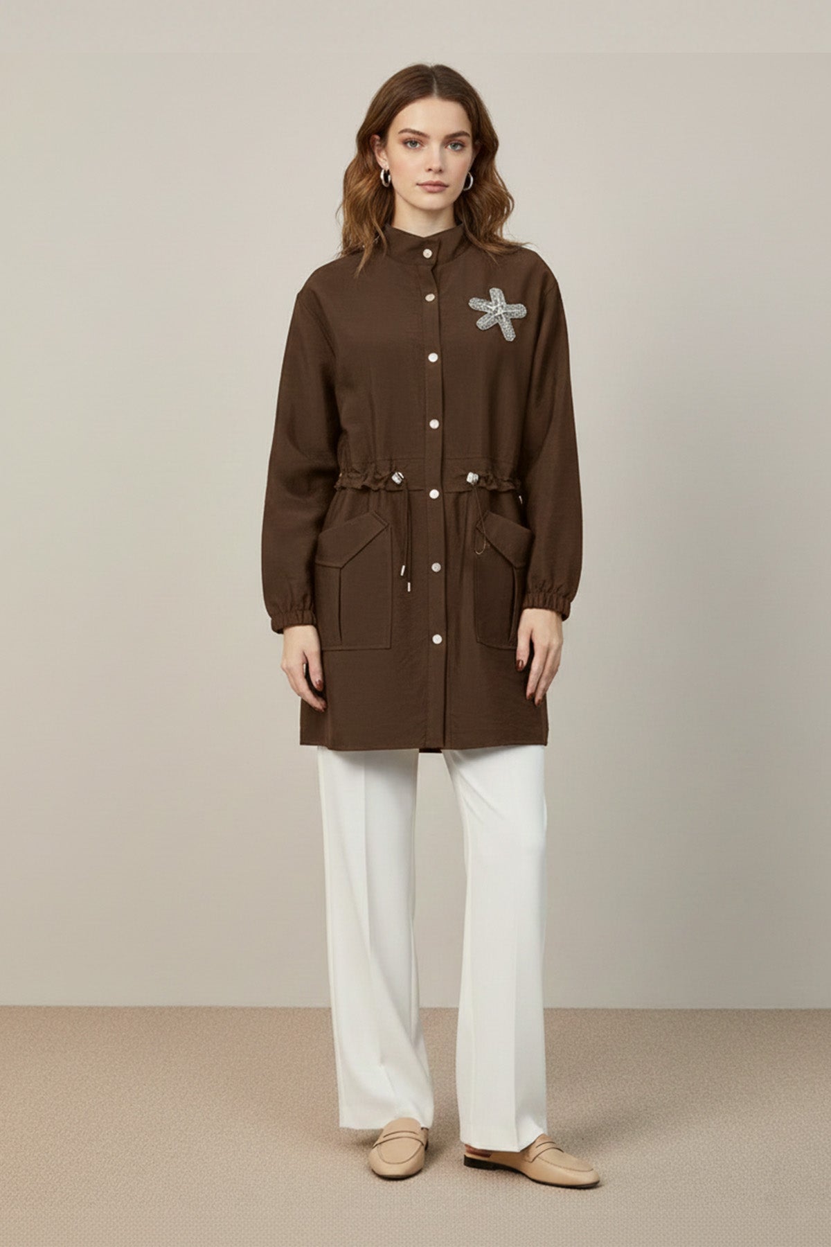 Kadın Beli Tünelli ve Aksesuarlı Tunik - 10741TUN