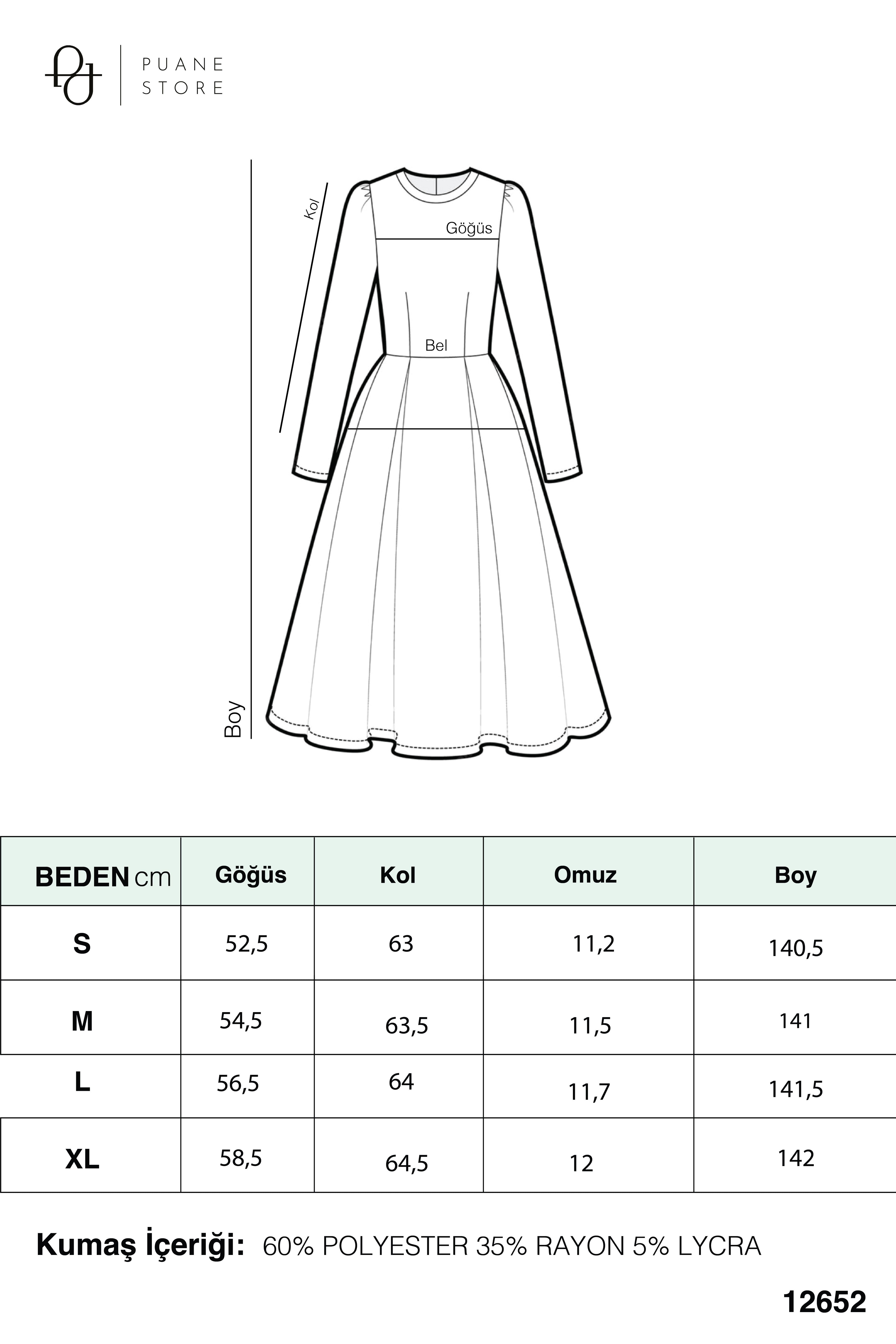 Kadın Gizli Patlı Polo Yaka Elbise - 12652ELB