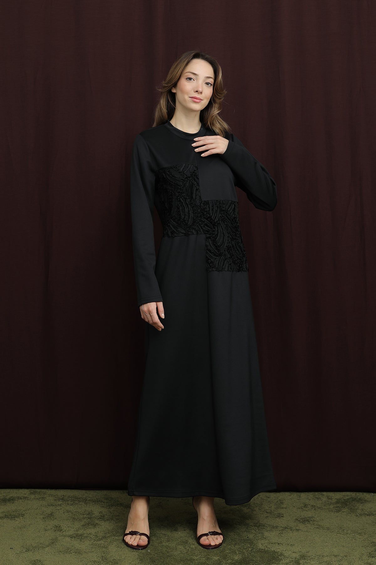 Kadın Dantel Detaylı Elbise - 12653ELB