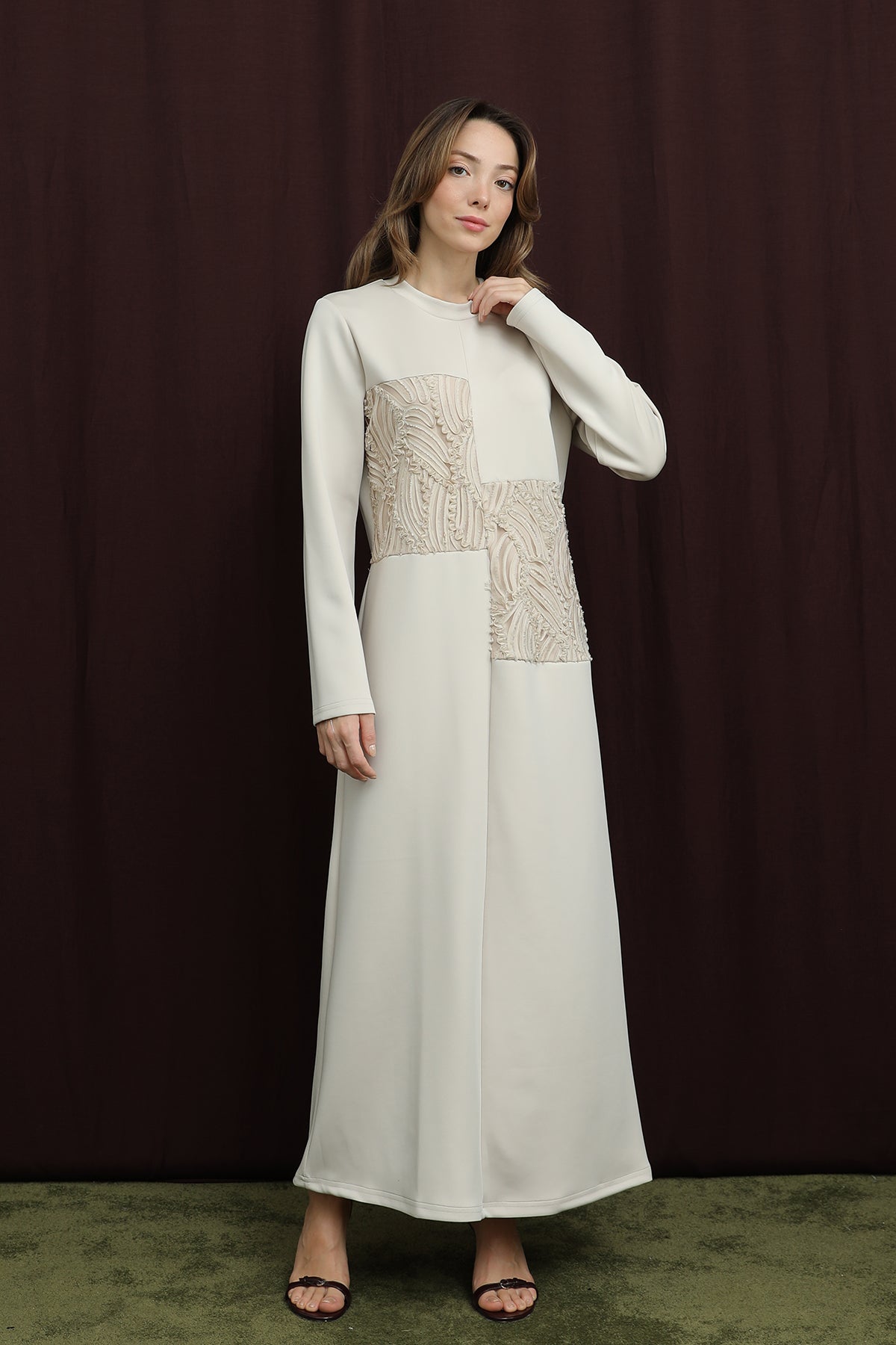 Kadın Dantel Detaylı Elbise - 12653ELB