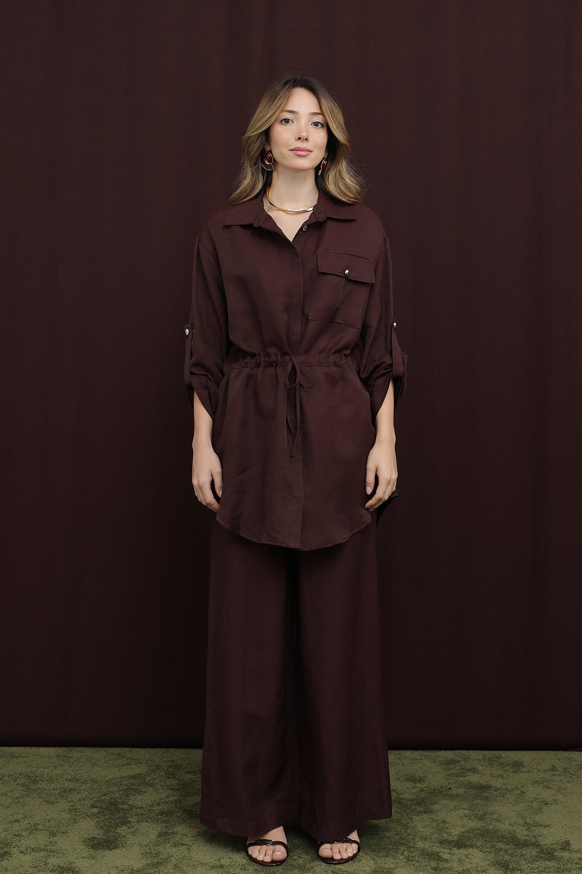 Kadın Cep Detaylı Belden Tünelli Takım - 14378TKS