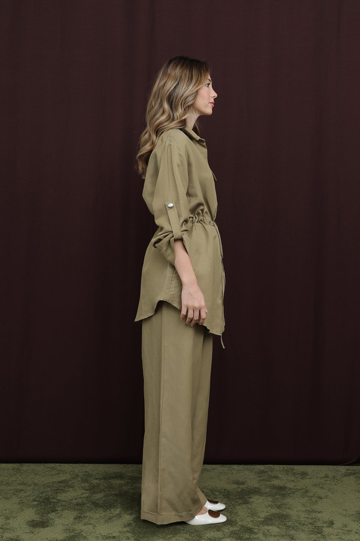 Kadın Cep Detaylı Belden Tünelli Takım - 14378TKS