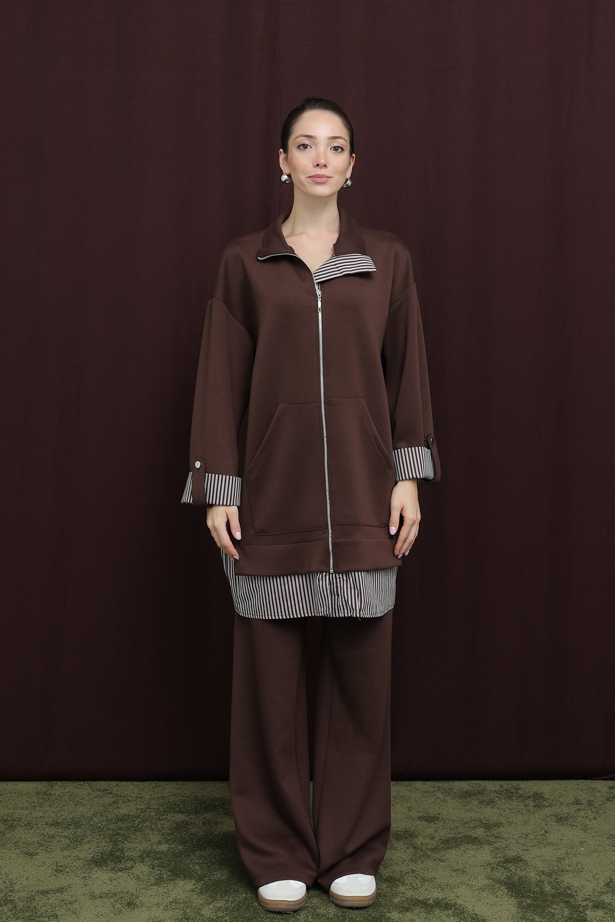 Kadın Garni Detaylı Takım - 14383TKS