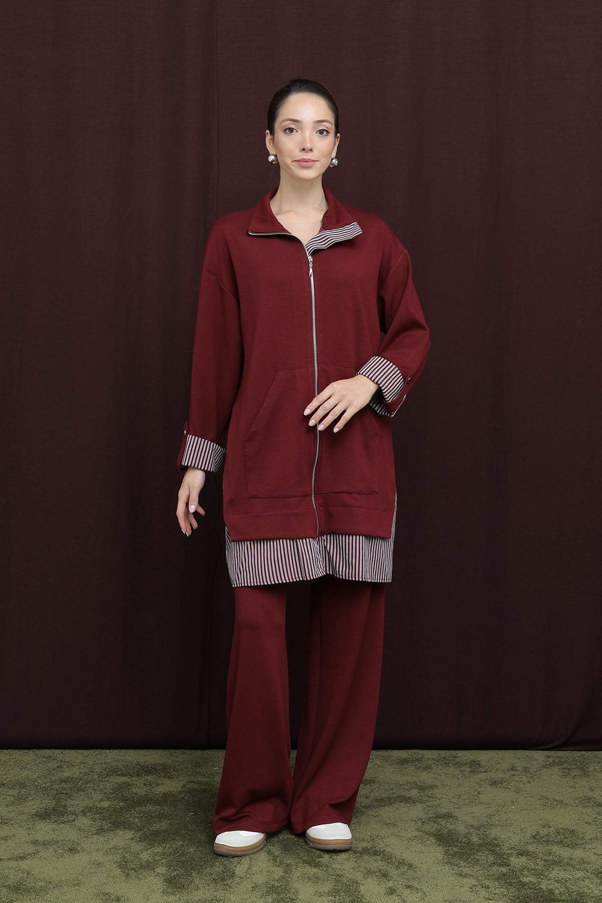 Kadın Garni Detaylı Takım - 14383TKS