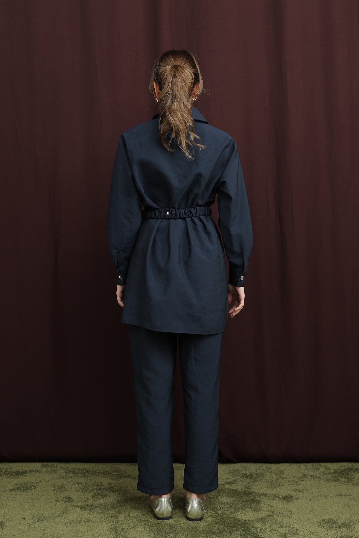 Kadın Gizli Patlı Beli Lastik Kemerli Takım - 14388TKS