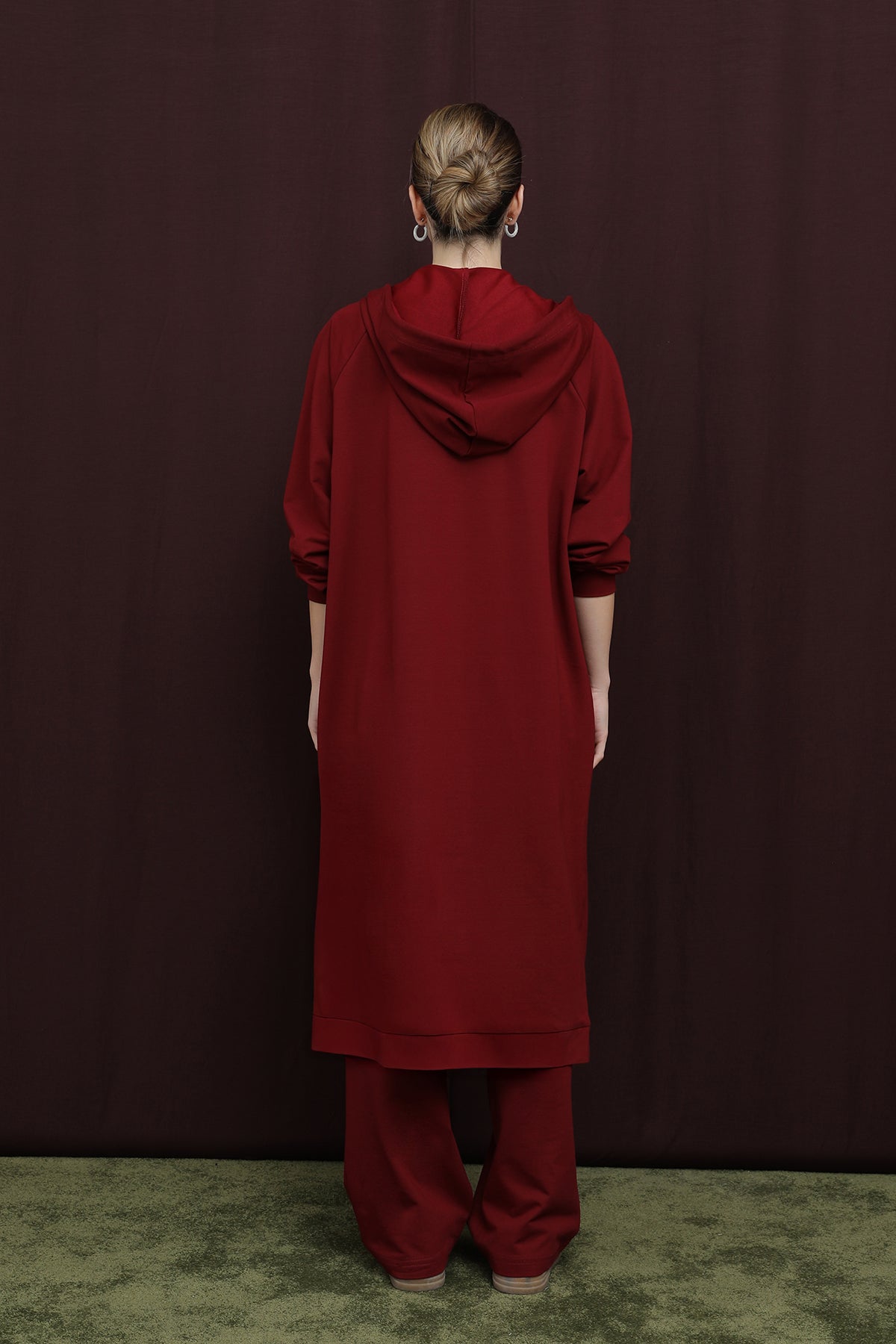 Kadın Aplike Detaylı Fermuarlı Kapüşonlu Takım - 14393TKS