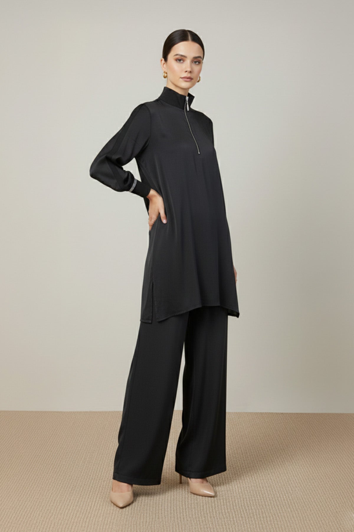 Kadın Fermuar Detaylı Takım - 14403TKM