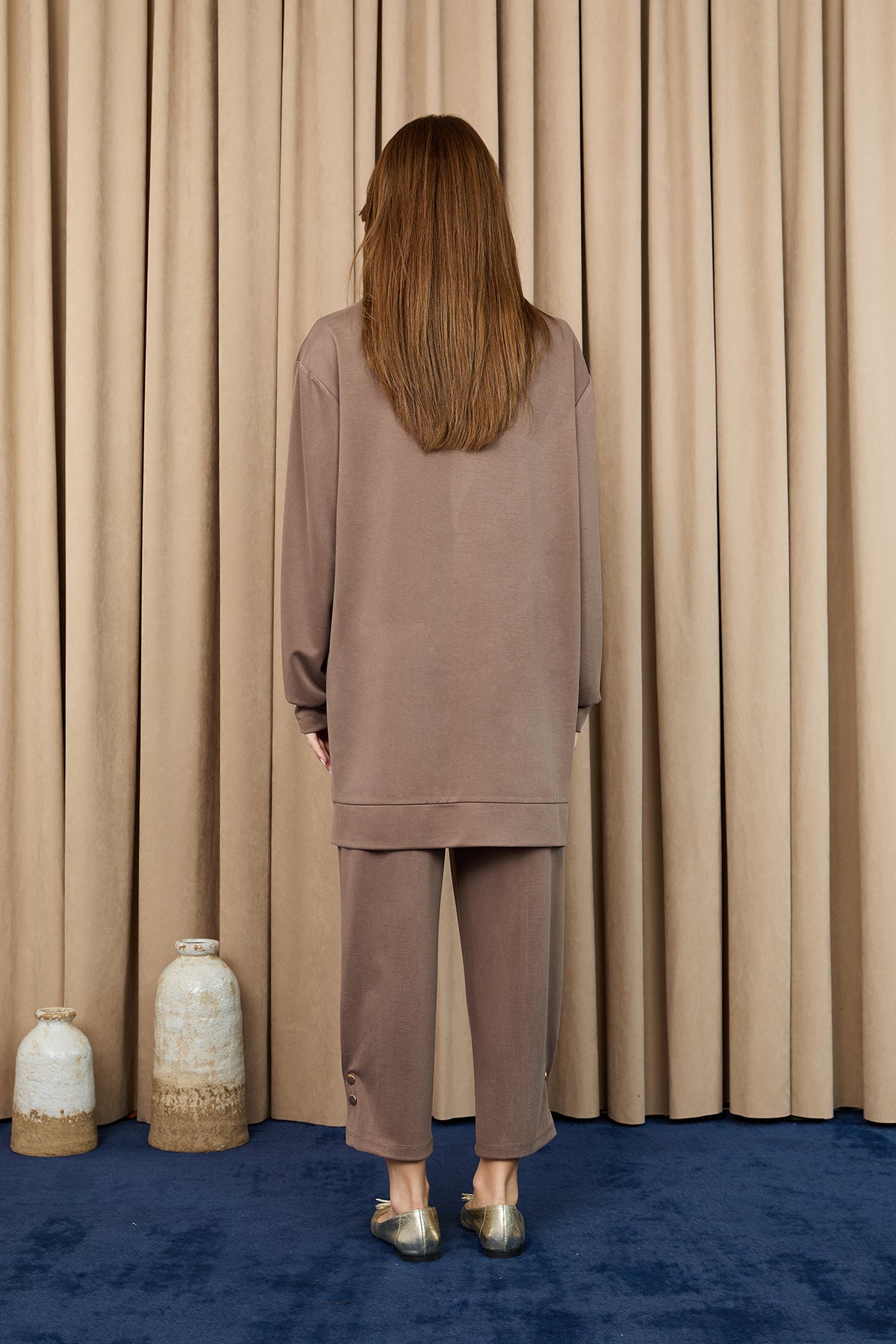 Kadın Yaka Fermuar Detaylı Takım -14406TKS