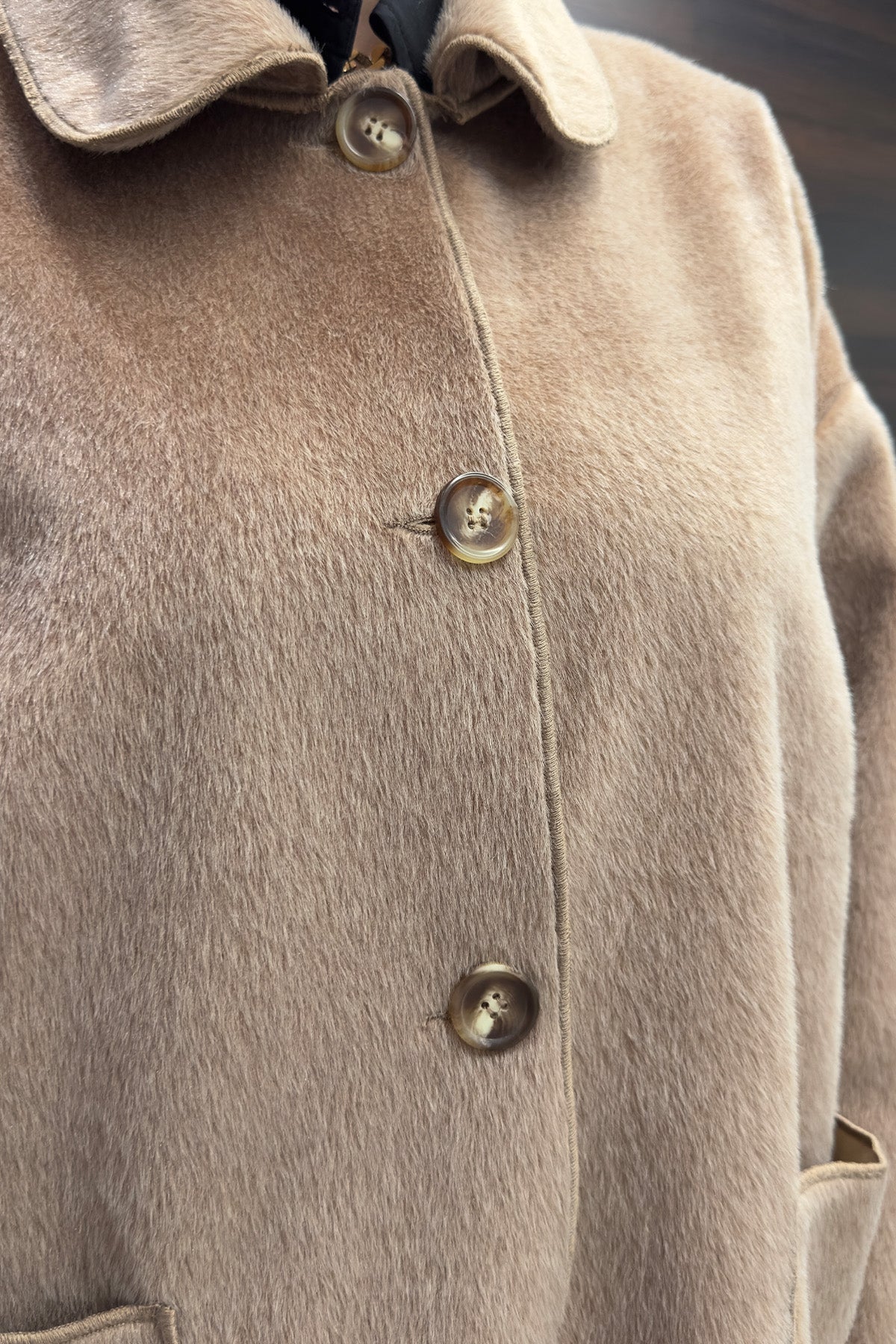 Kadın Düğme ve Cep Detaylı Fox Kaban - 15220KBN