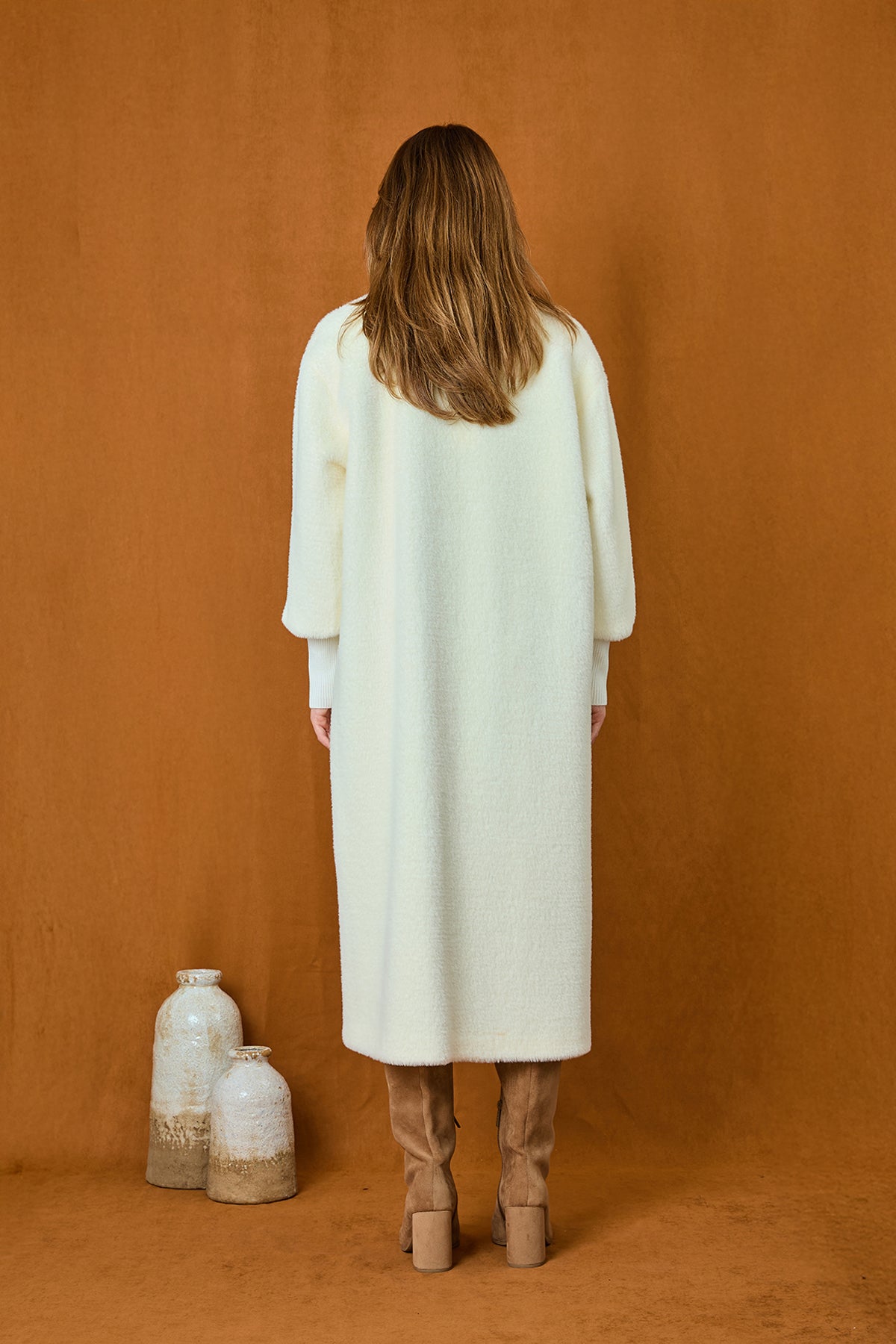 Kadın Düğme Detaylı Çıtçıtlı Kaban - 15231KBN