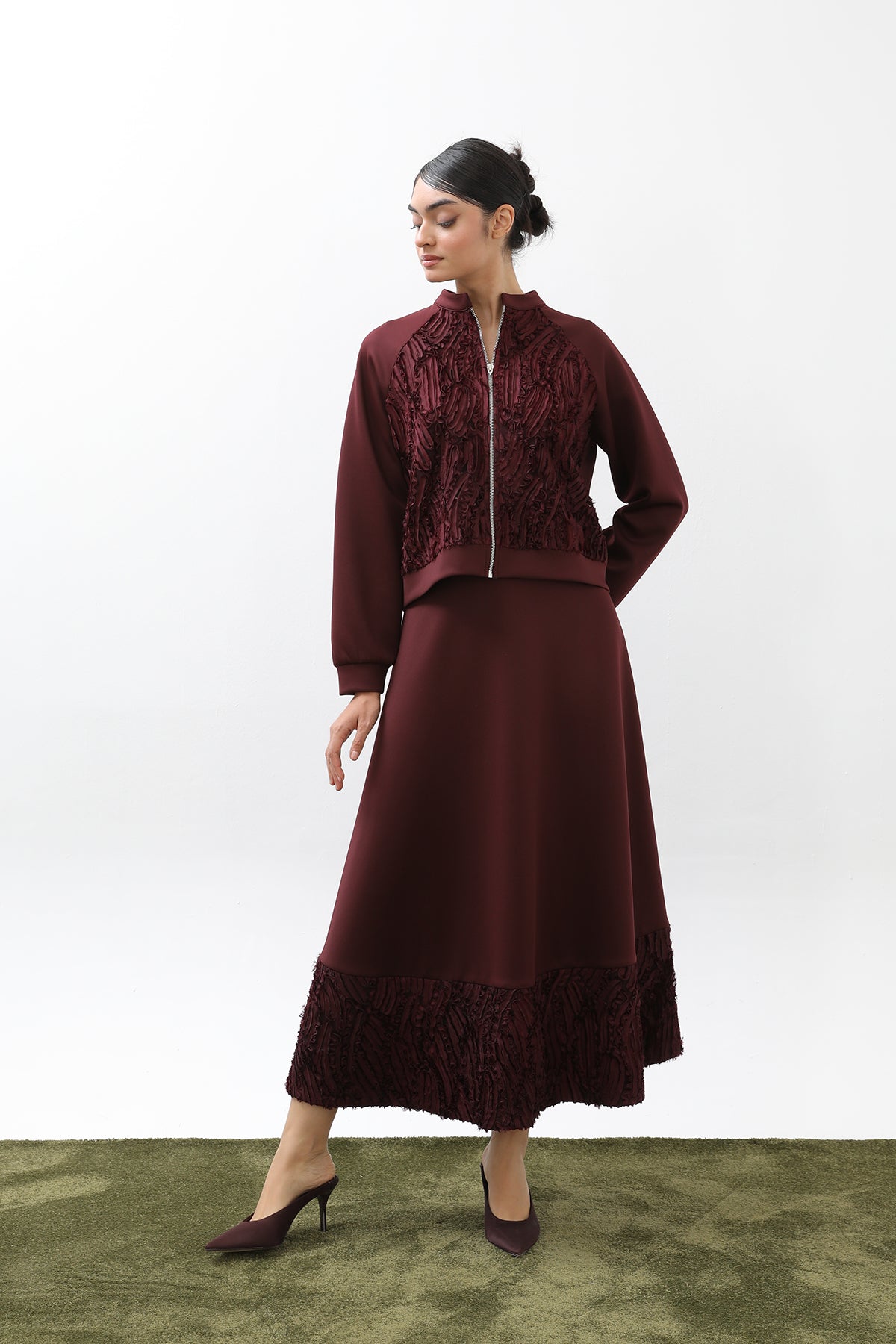 Kadın Etek Ucu Dantelli Açılımlı Etek - 18267ETK