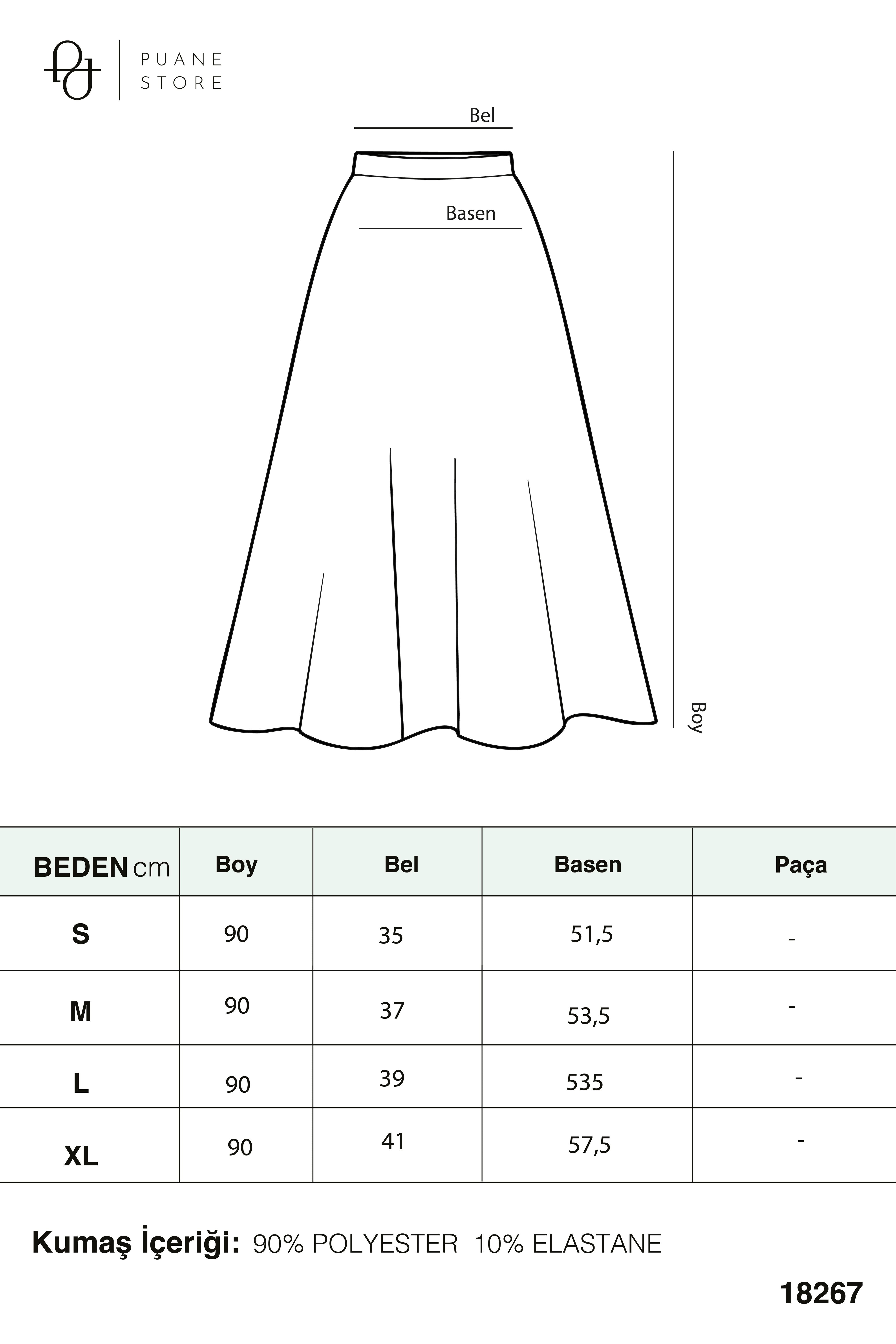 Kadın Etek Ucu Dantelli Açılımlı Etek - 18267ETK