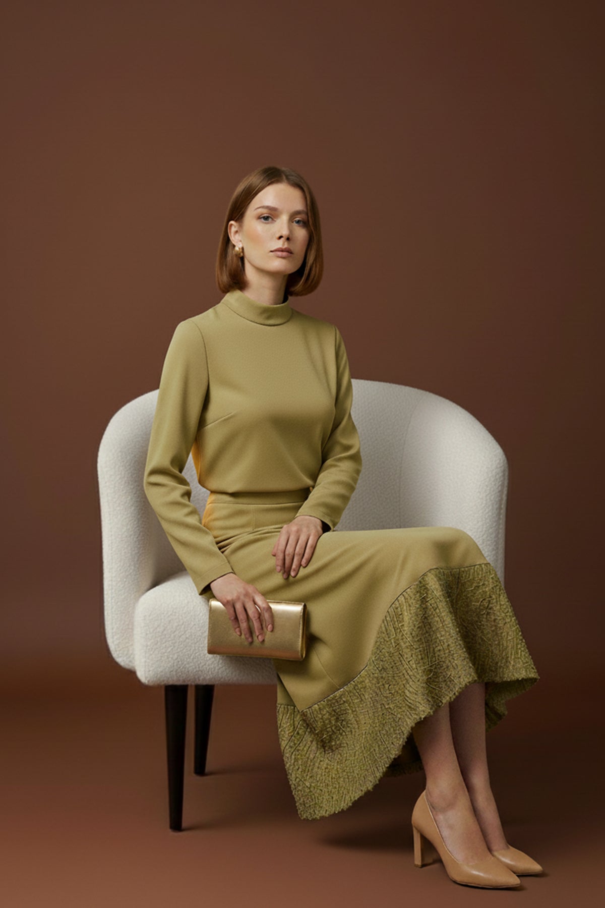 Kadın Etek Ucu Dantelli Açılımlı Etek - 18267ETK