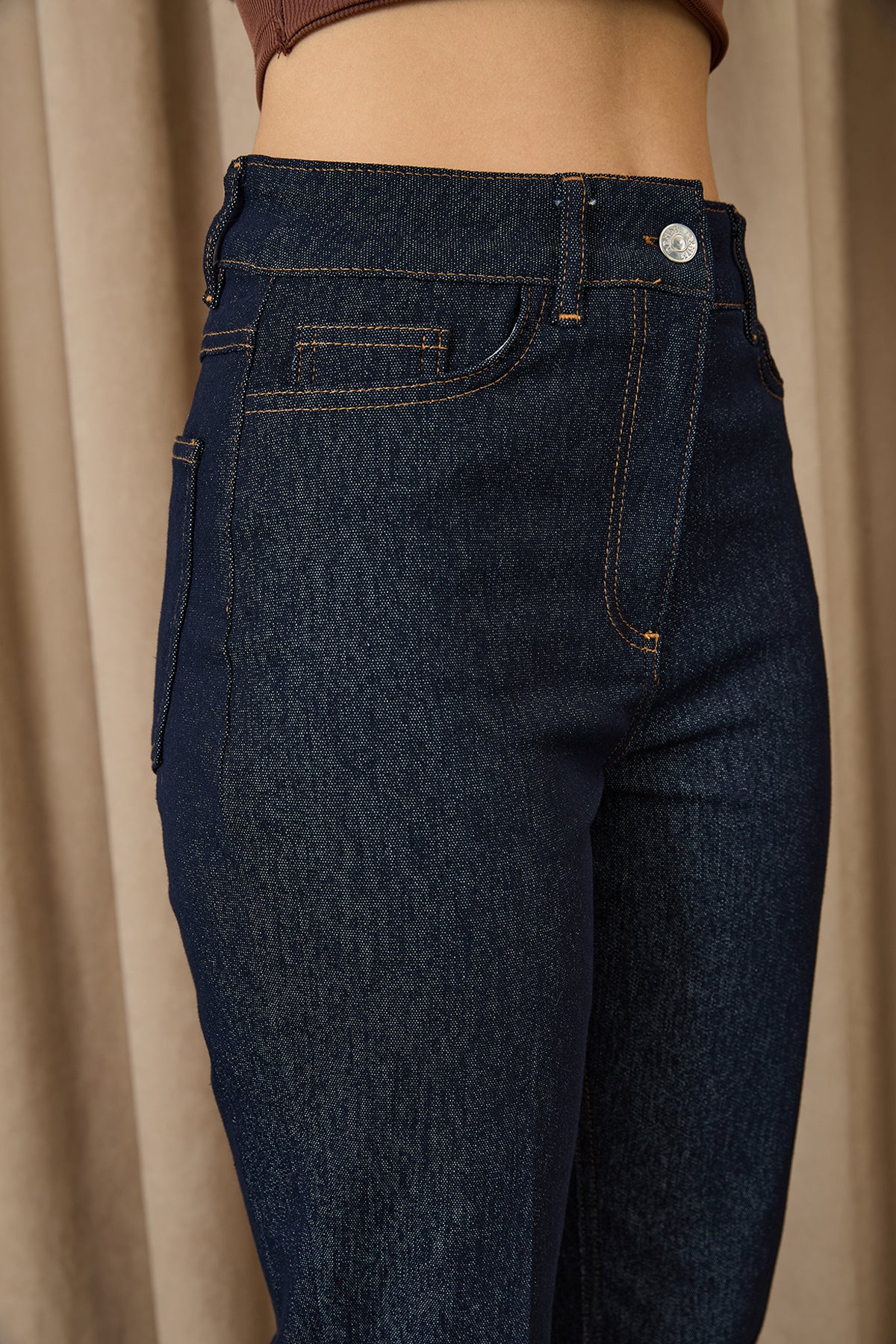 Kadın Dikiş Detaylı Denim Pantolon - 18271PNT