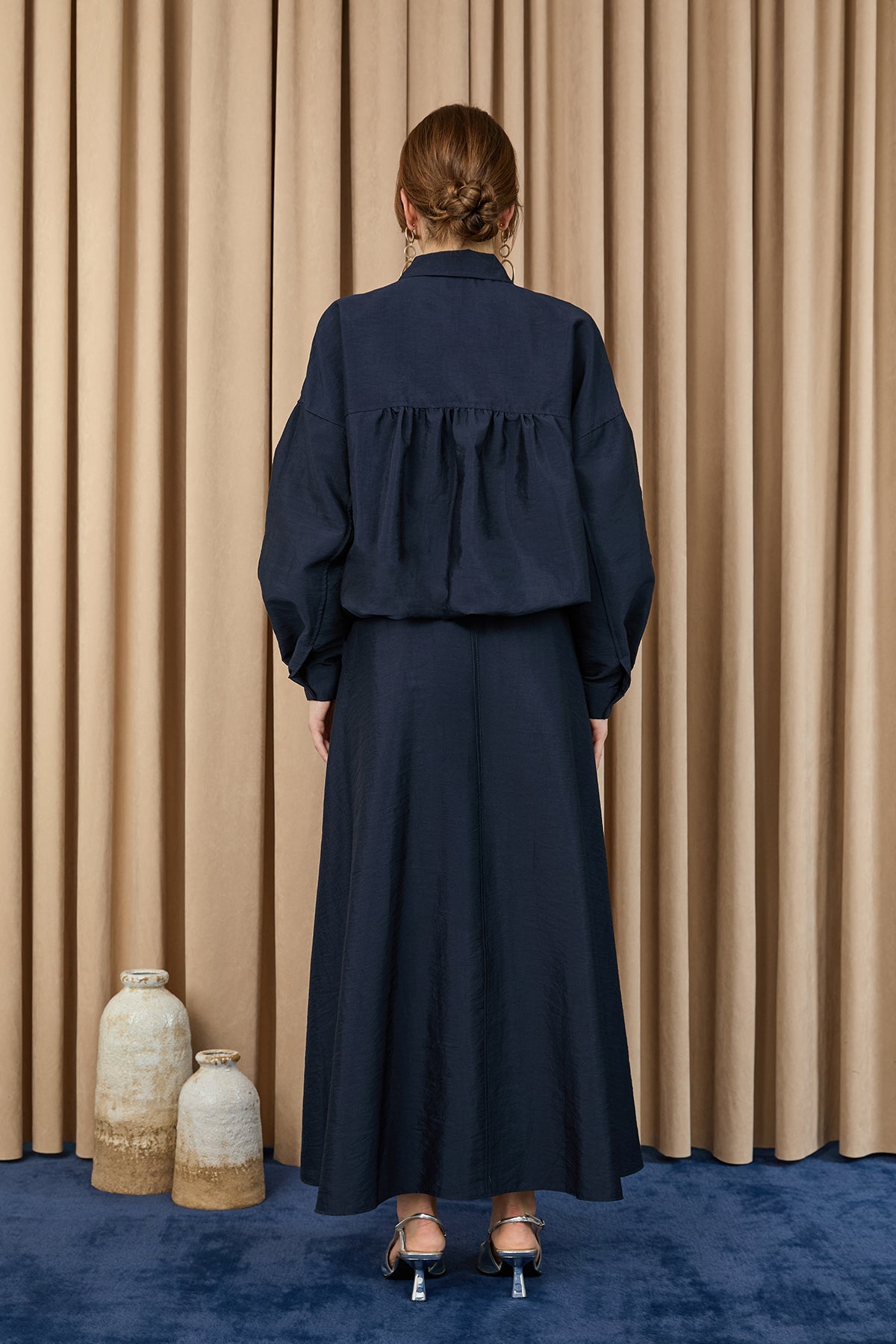 Kadın Fırfır ve Dantel Detaylı Fermuarlı Ceket Takım - 20707TKM