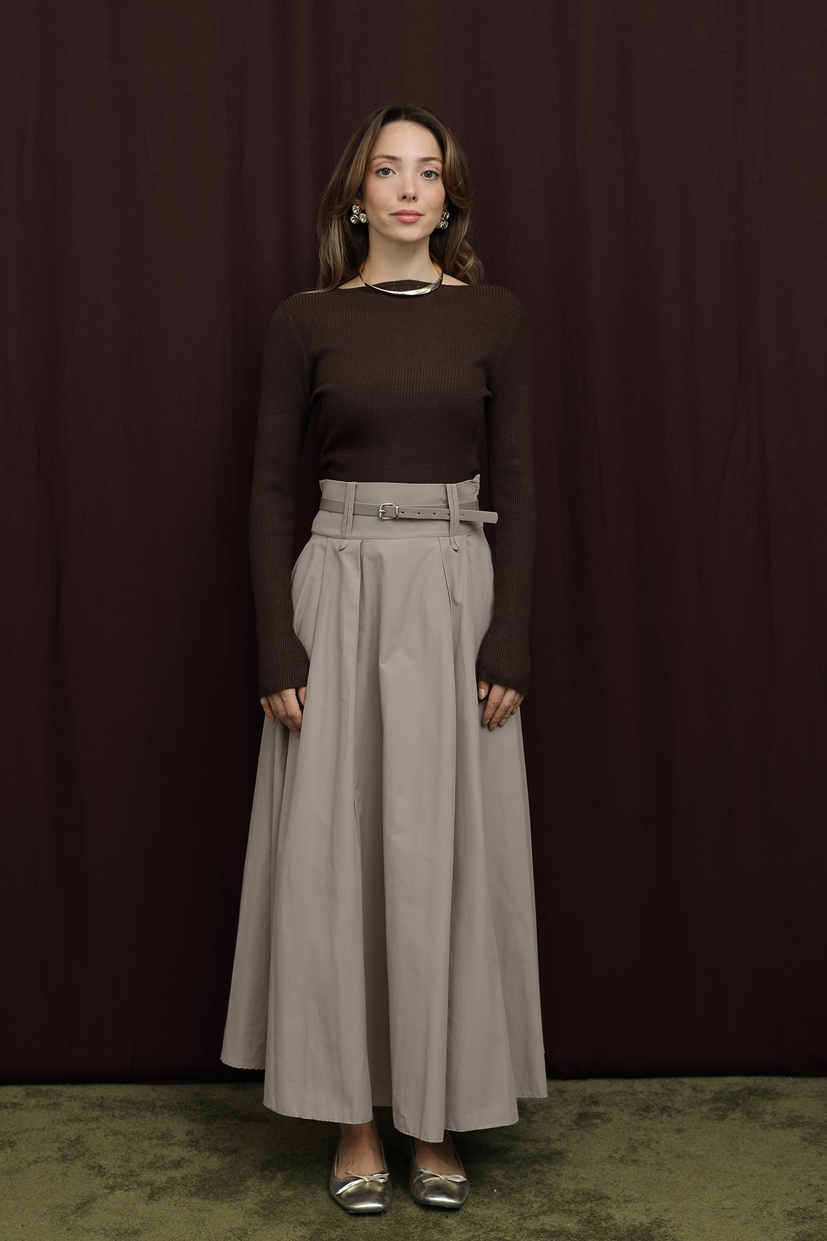 Kadın Köprü Detaylı Kemerli Etek - 20710ETK