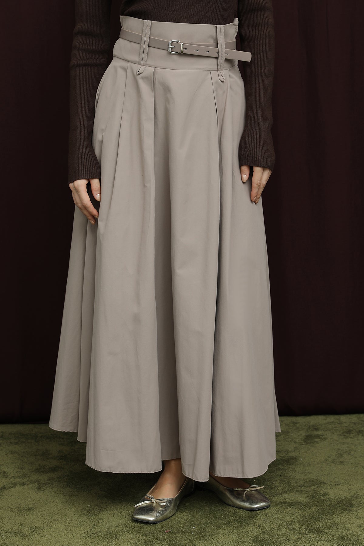 Kadın Köprü Detaylı Kemerli Etek - 20710ETK