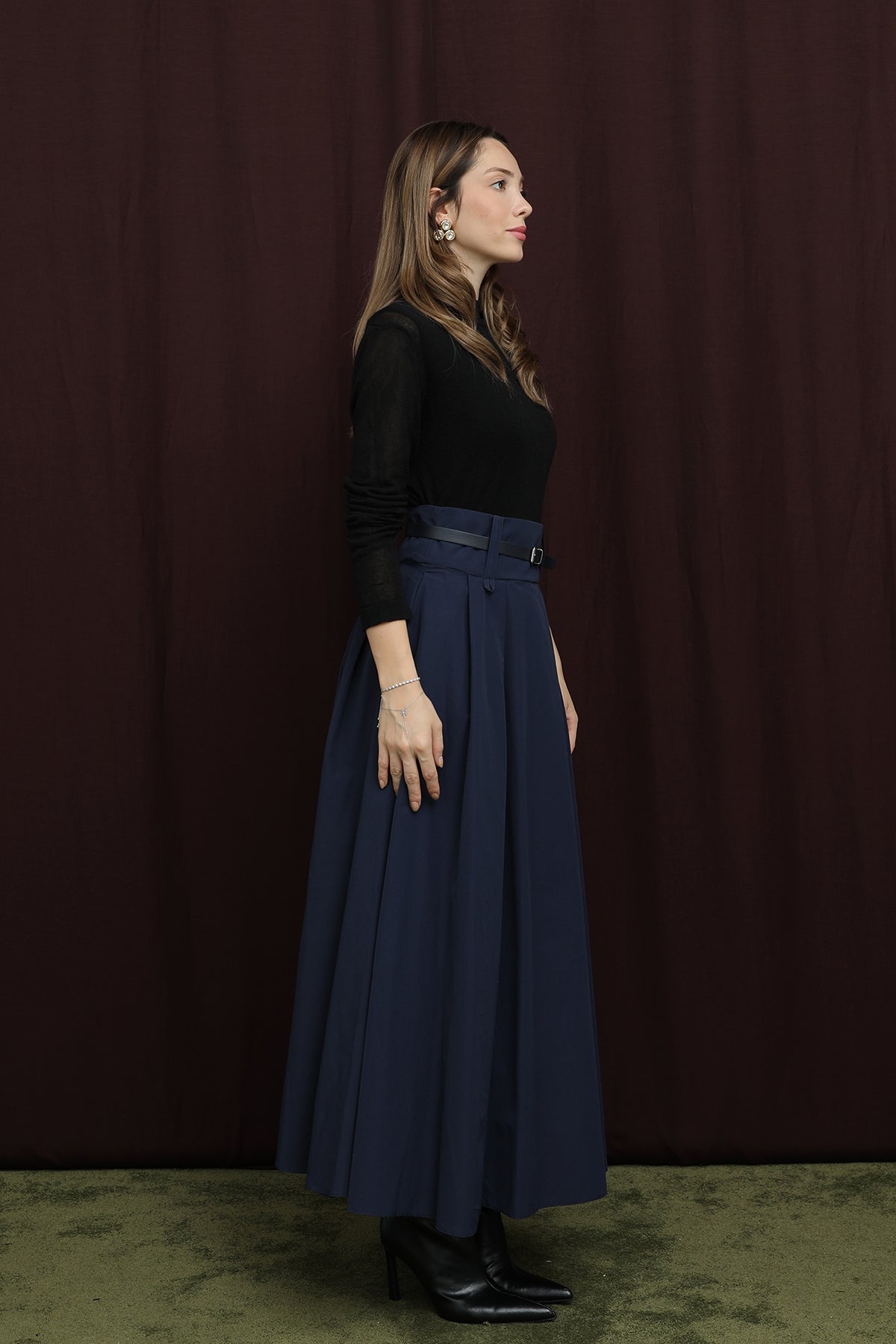 Kadın Köprü Detaylı Kemerli Etek - 20710ETK