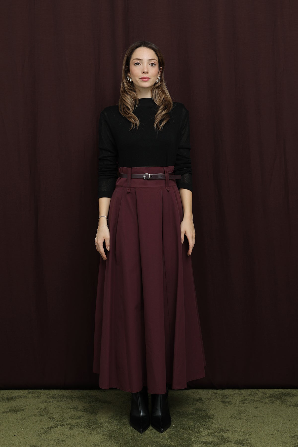 Kadın Köprü Detaylı Kemerli Etek - 20710ETK