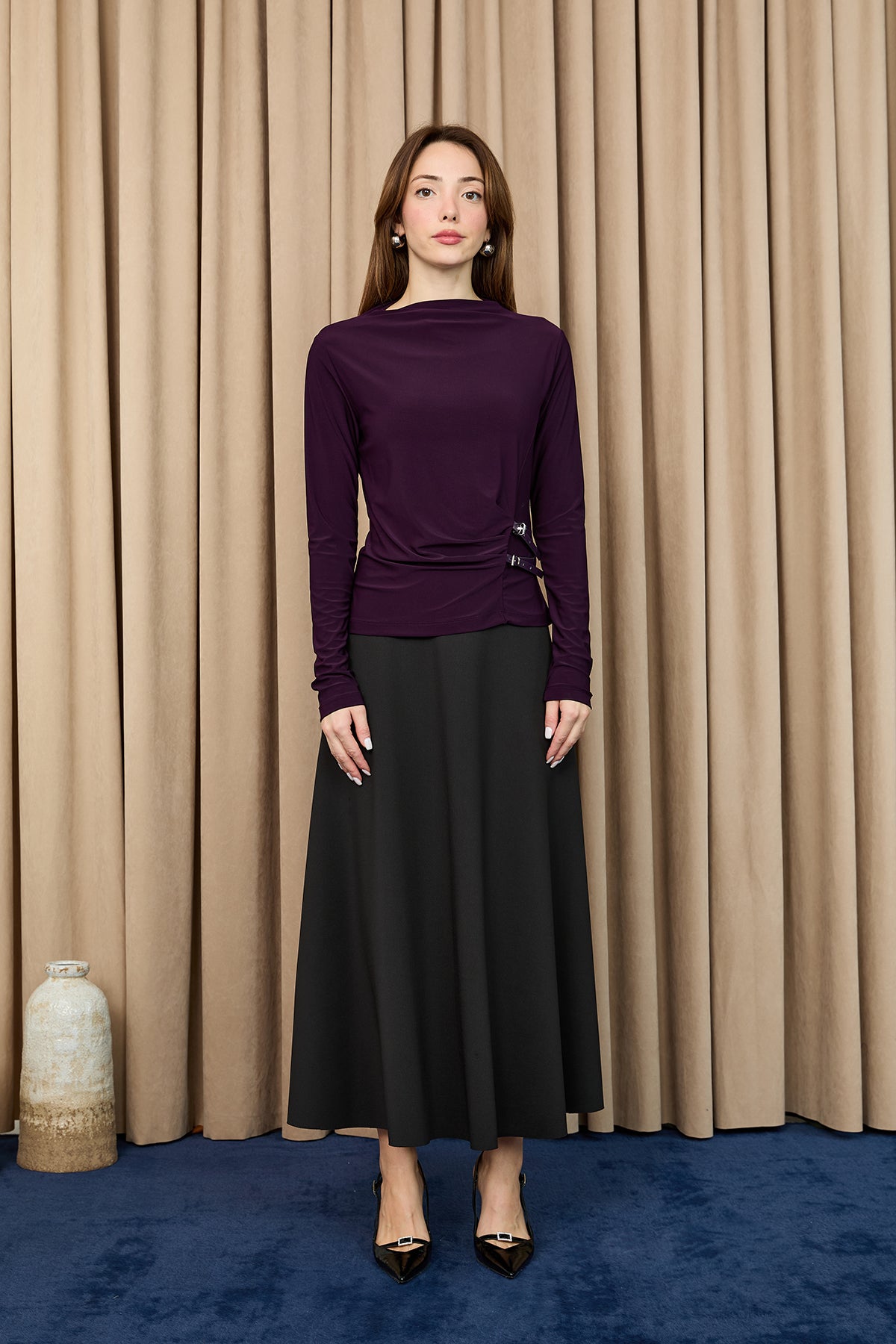 Kadın Kemer Detaylı Bluz -20721BLZ